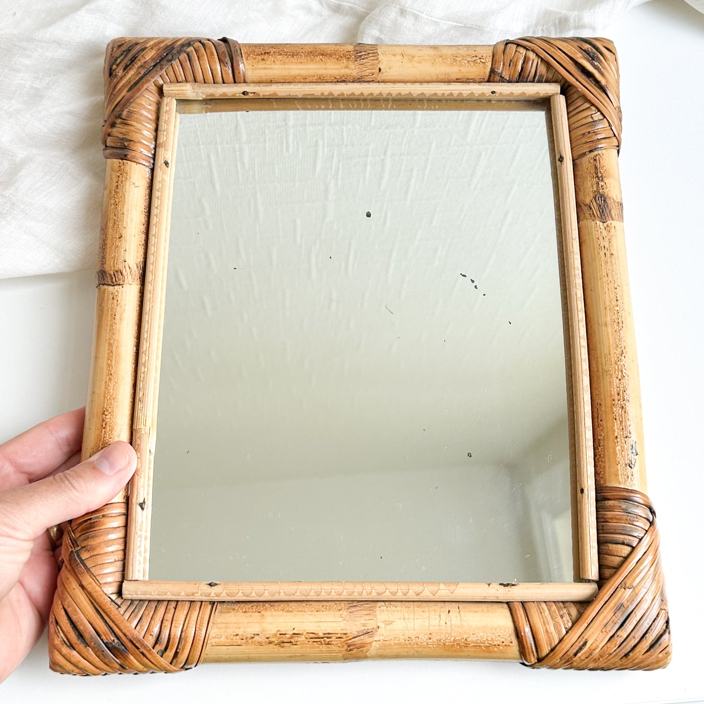 Mirror with Bamboo Frame