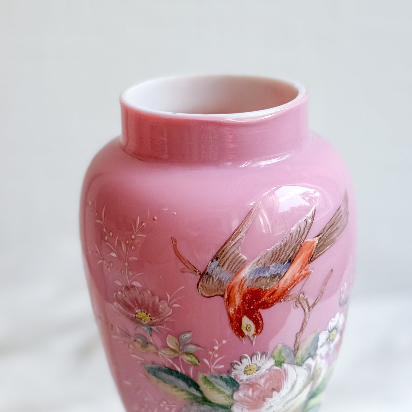 Victorian Bristol Pink Opaline Vase