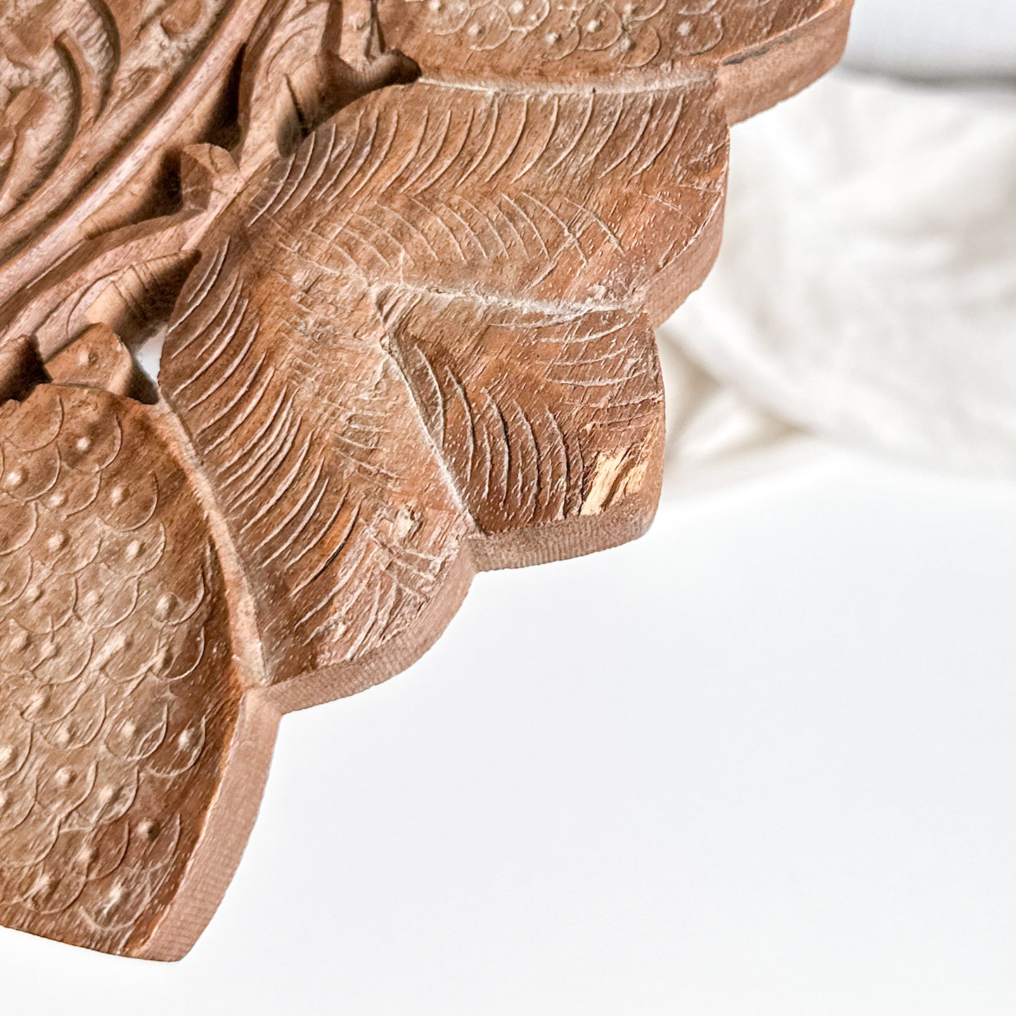 Hand Carved Wooden Plant Stand