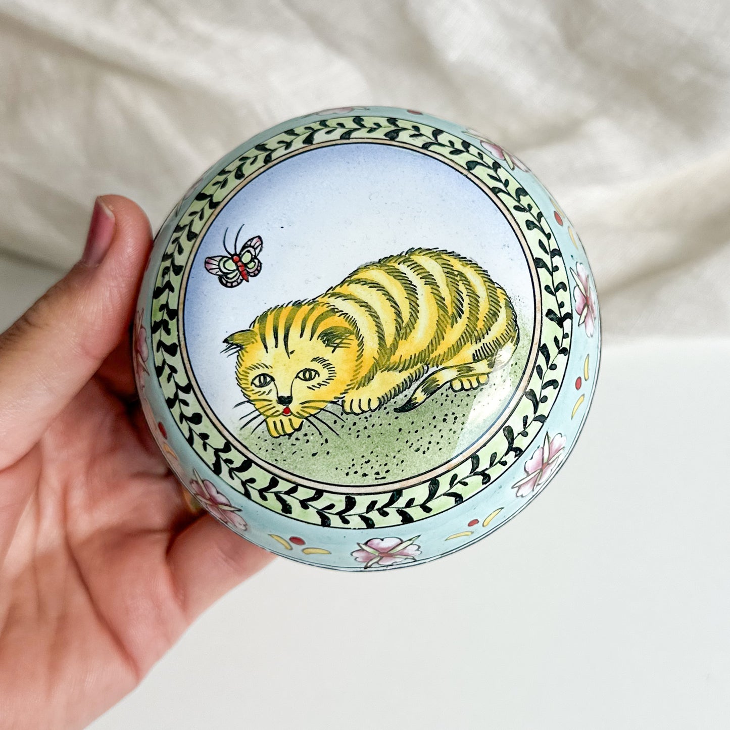 Enamelled Brass Lidded Box