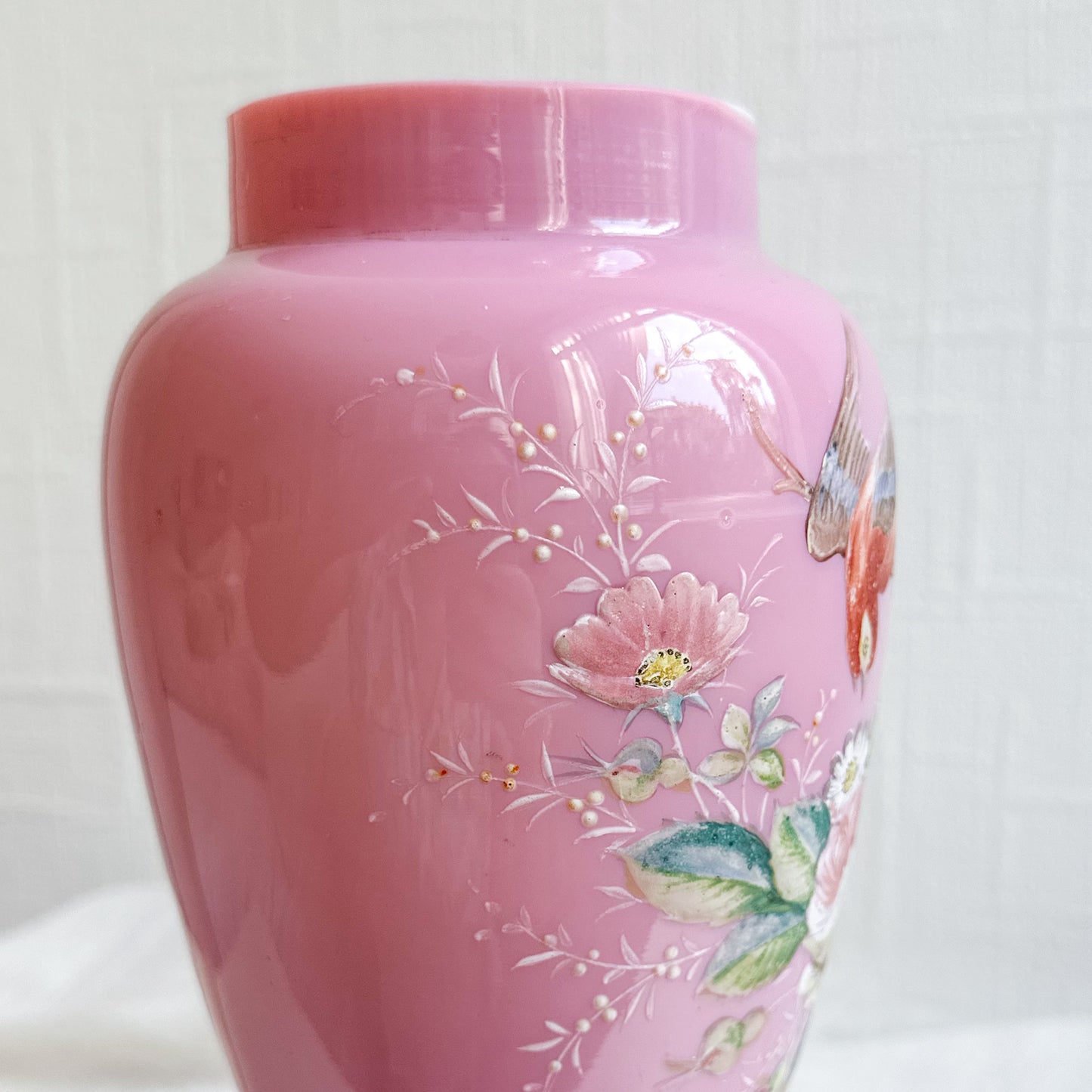 Victorian Bristol Pink Opaline Vase