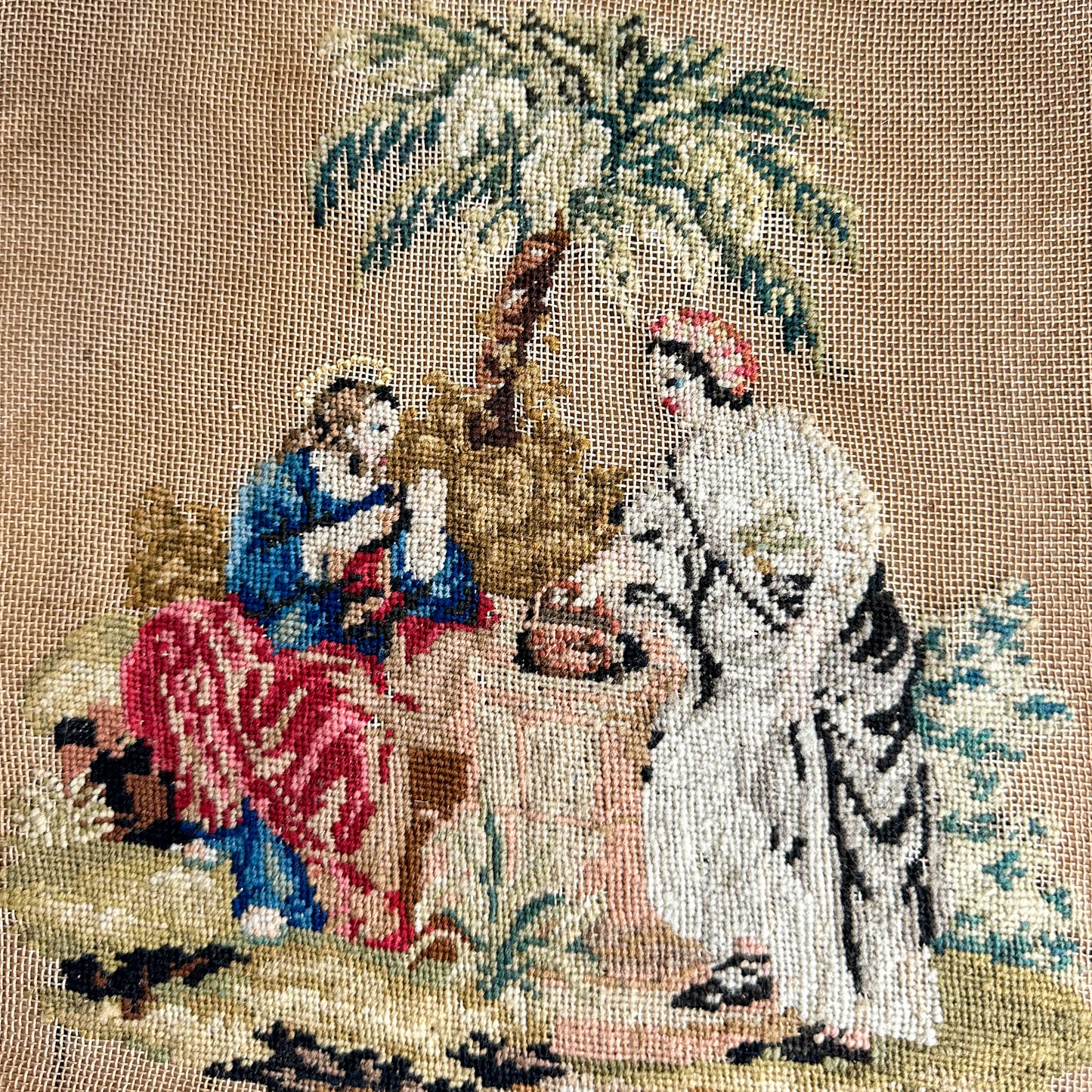 Antique Needlepoint Tapestry