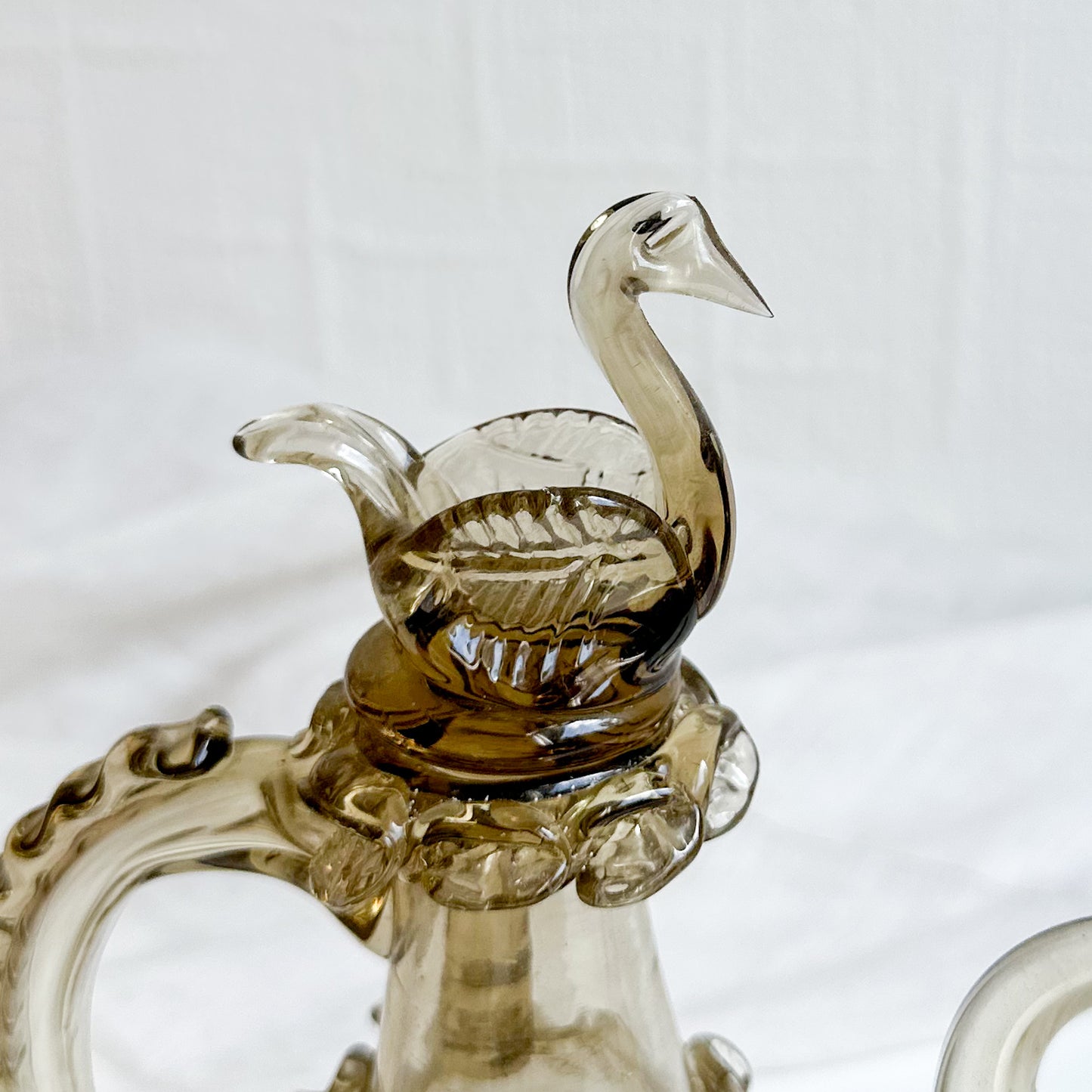 Glass Bottle with Swan Stopper