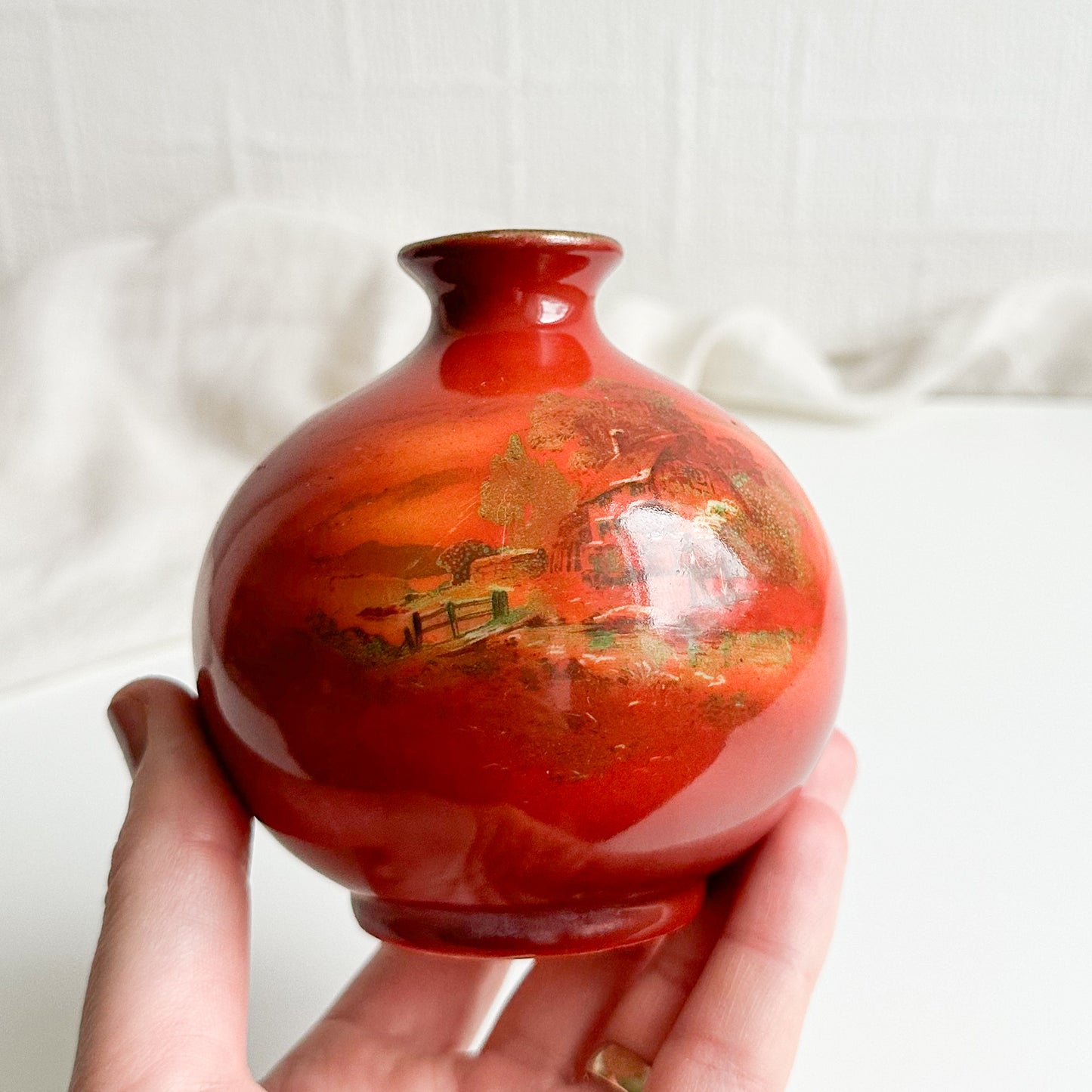 Antique Ball Shaped Bud Vase