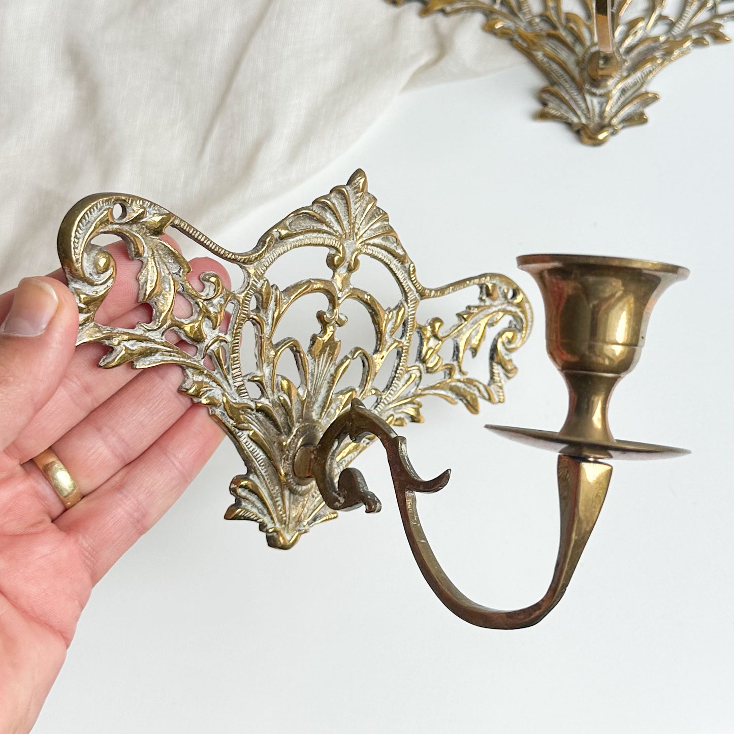 Pair of Brass Candle Sconces