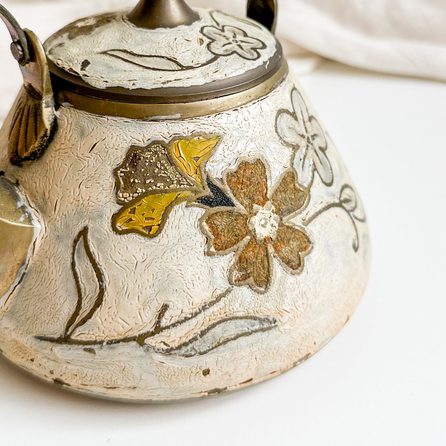 Enamelled Brass Teapot / Kettle