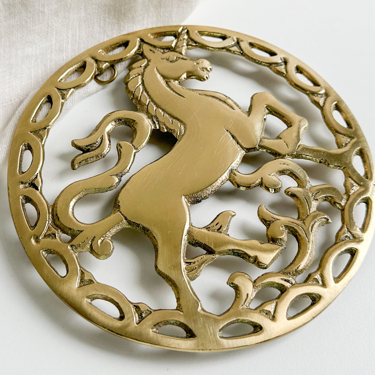 Brass Unicorn Trivet
