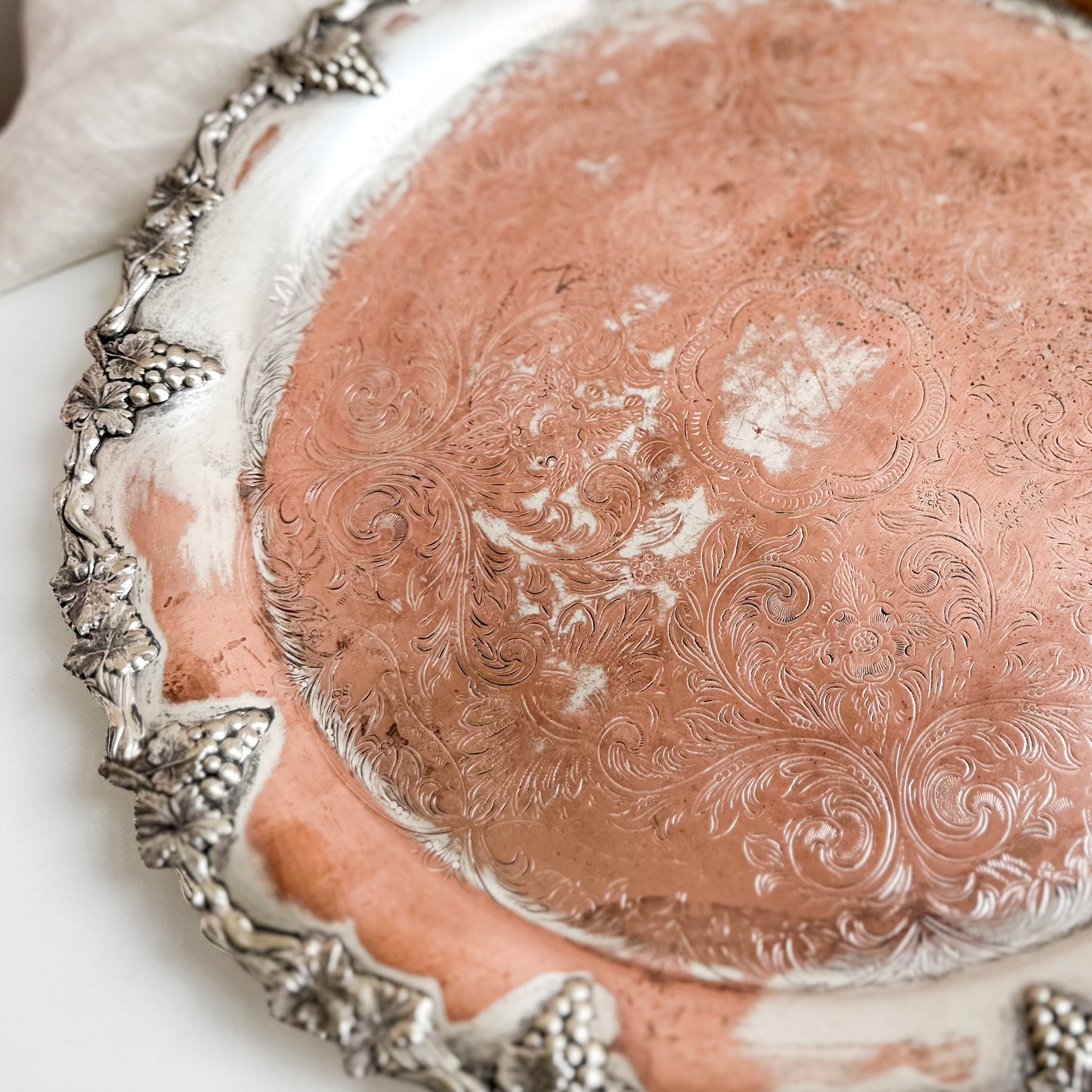 Silver Plated on Copper Tray