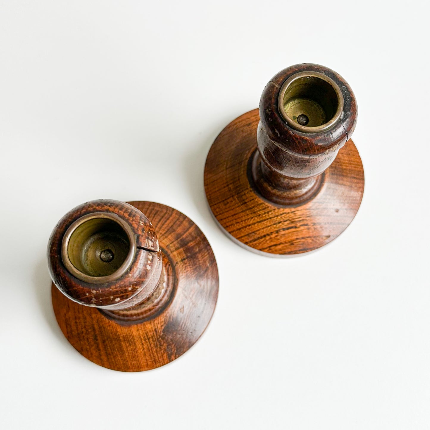 Pair of Wooden Candle Holders