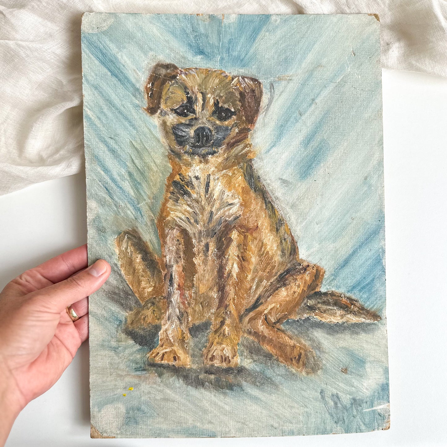 Unframed Dog Oil Painting