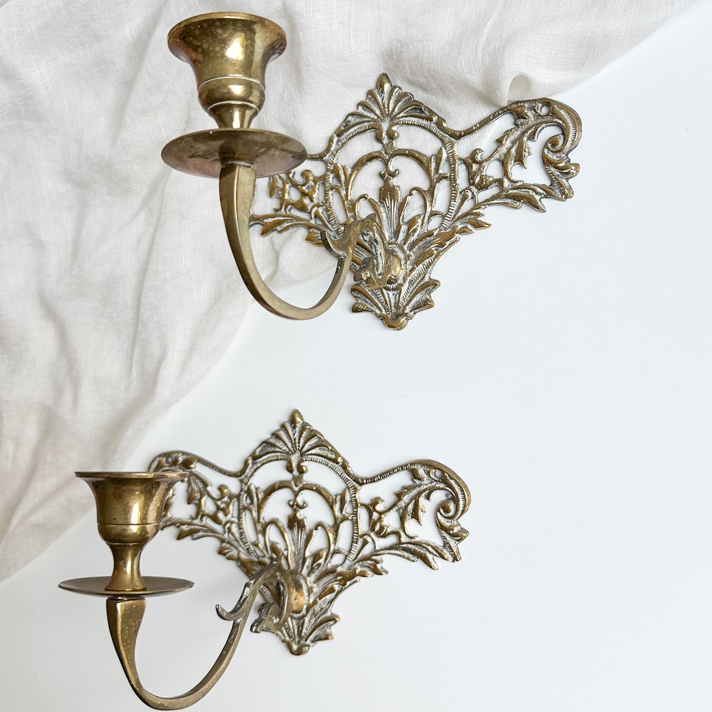 Pair of Brass Candle Sconces