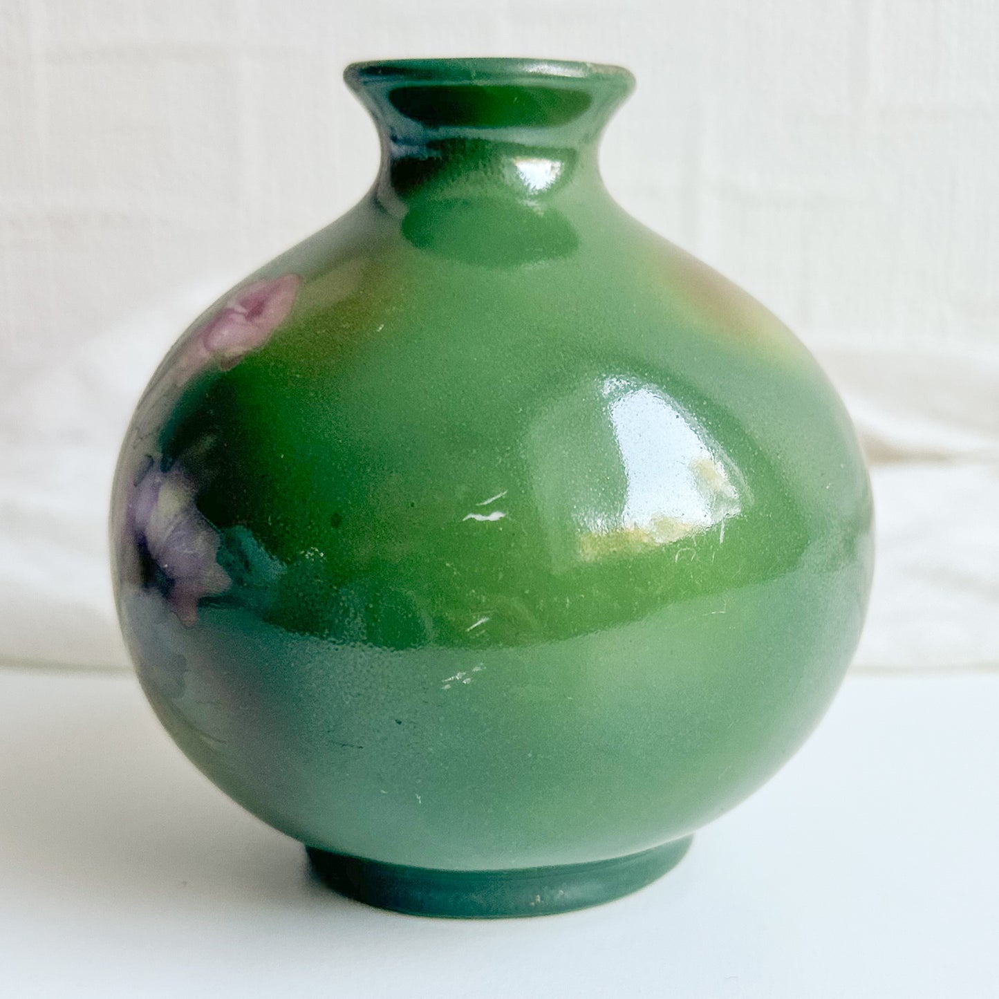 Antique Ball Shaped Green Vase