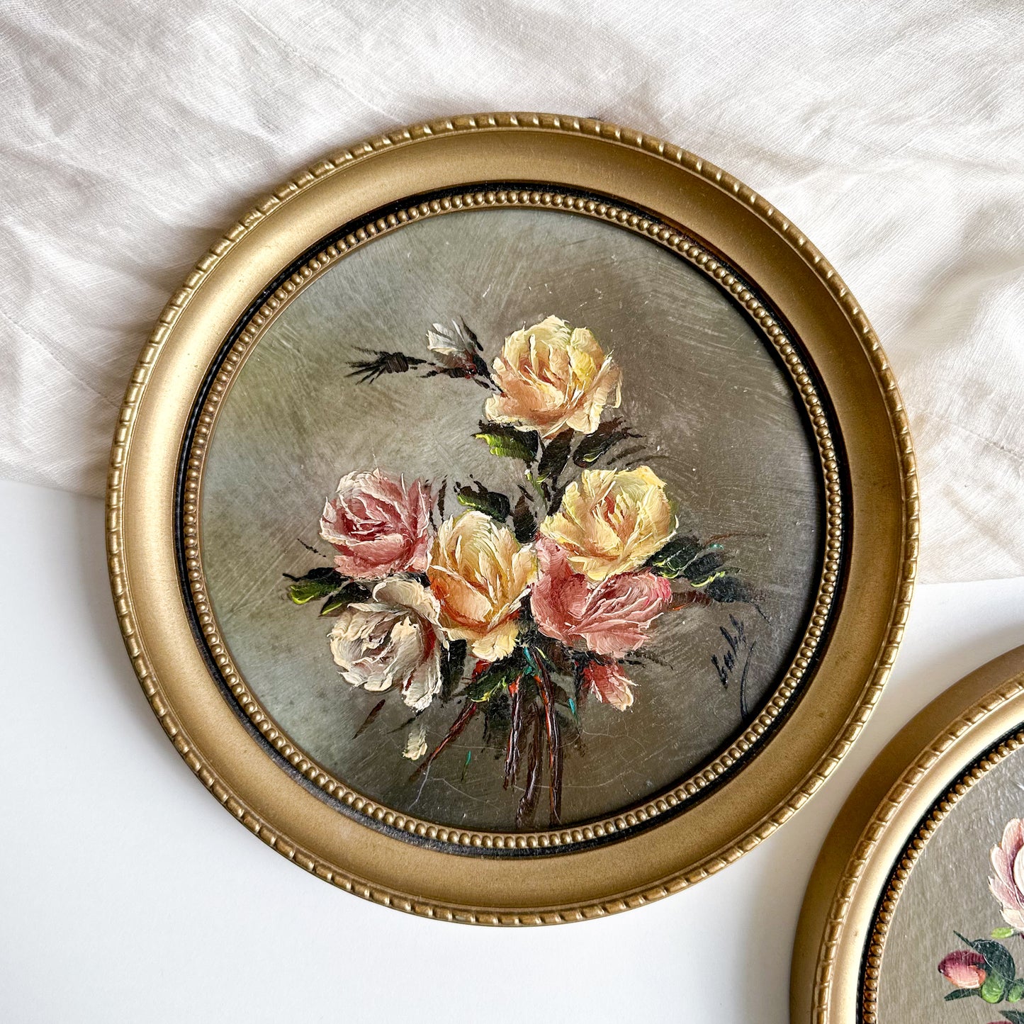 Pair of Floral Oil Paintings