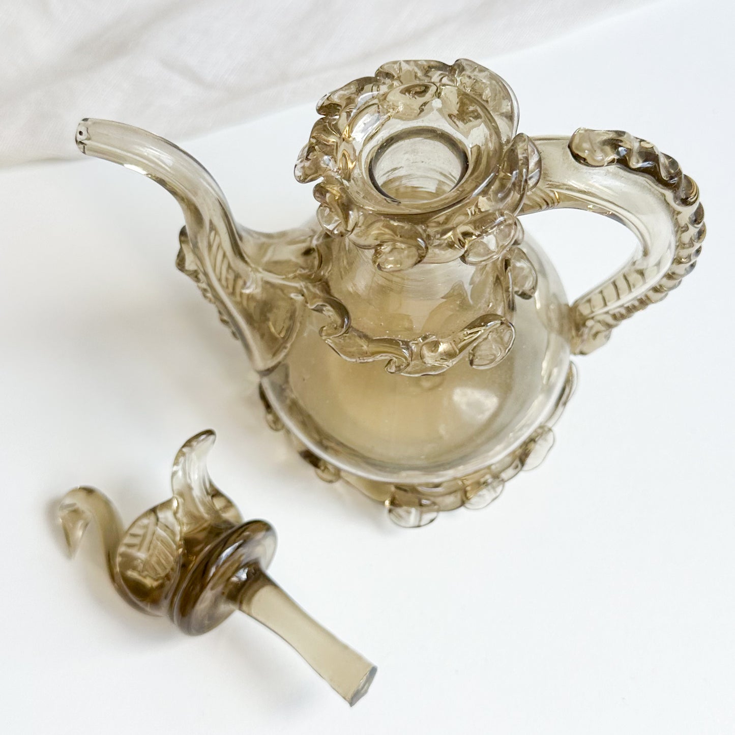 Glass Bottle with Swan Stopper