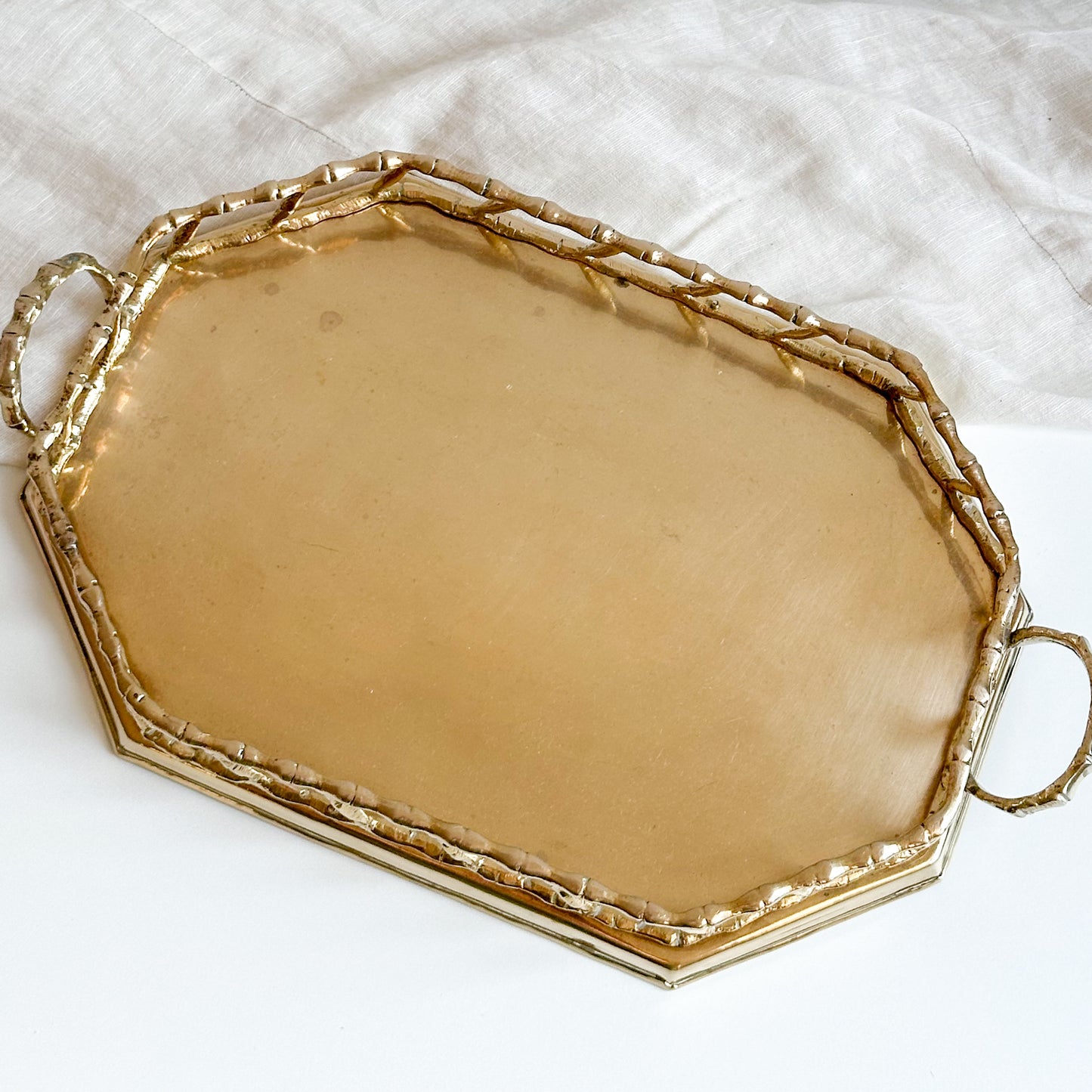 Brass Bamboo Gallery Tray