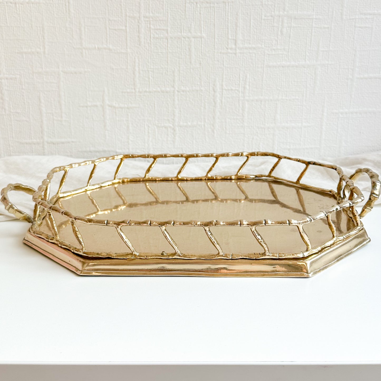 Brass Bamboo Gallery Tray