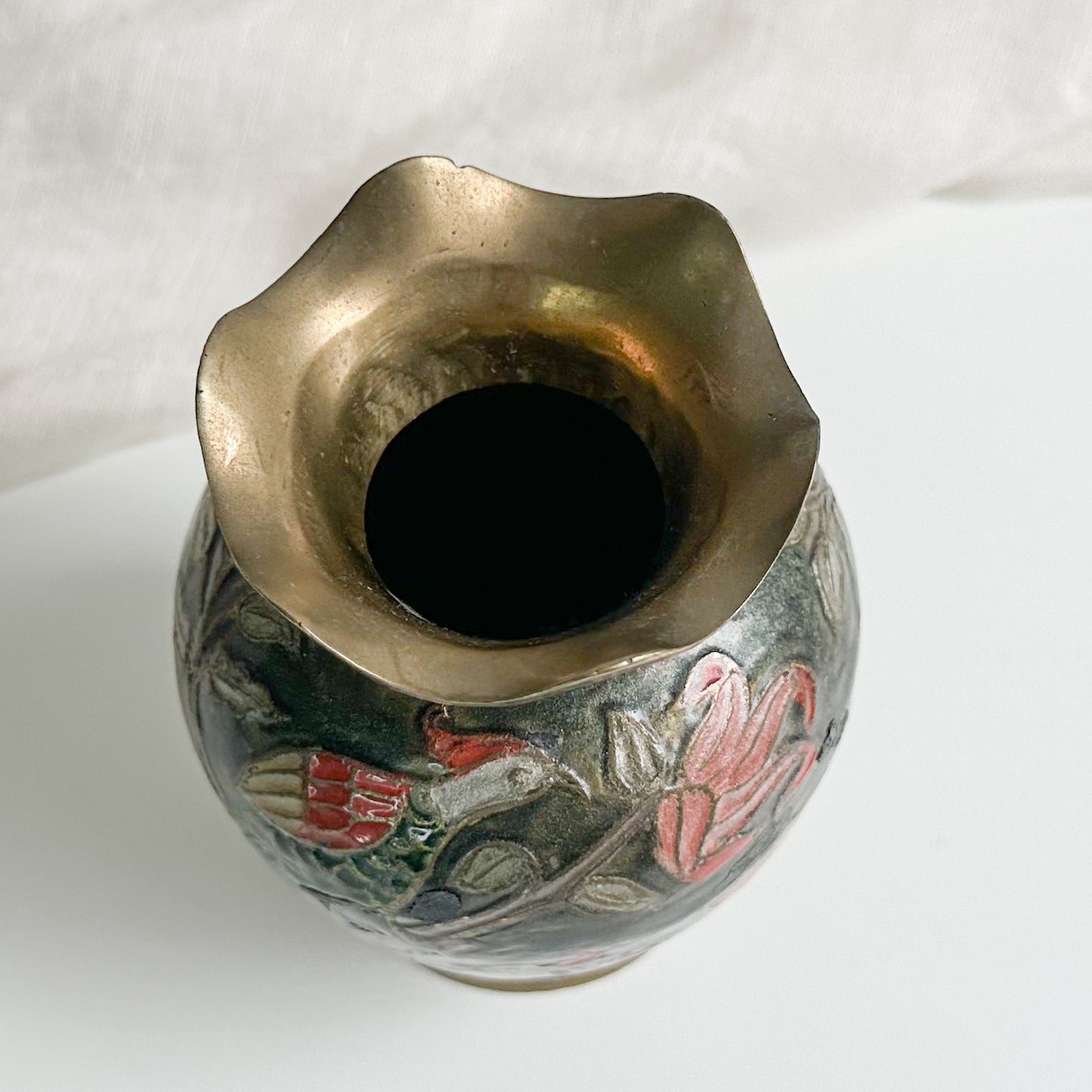 Cloisonné Brass Vase