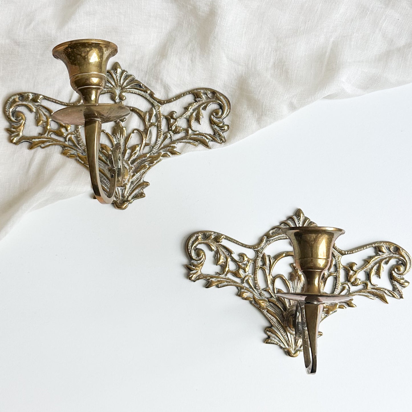 Pair of Brass Candle Sconces