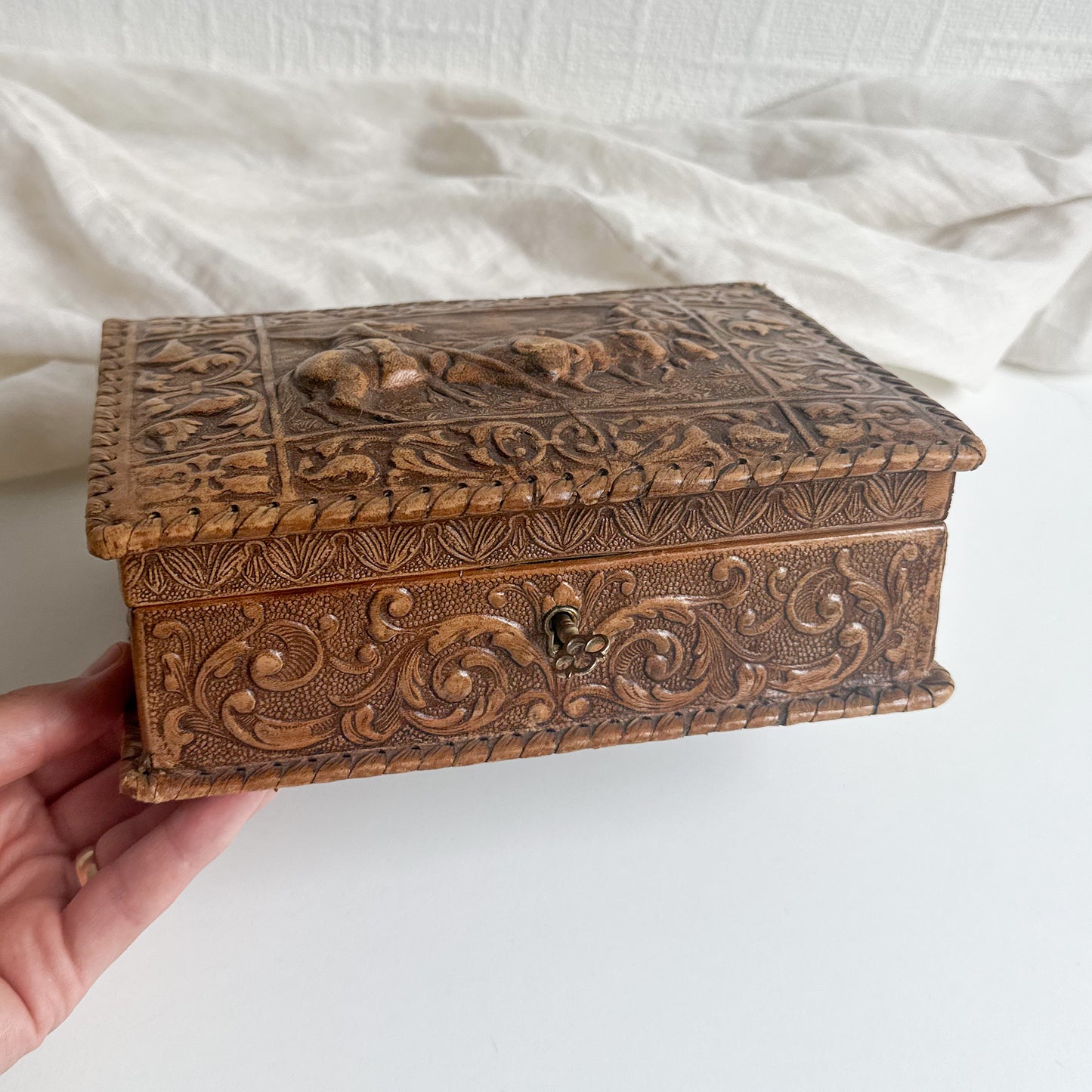 Leather Cigarette Box with Key