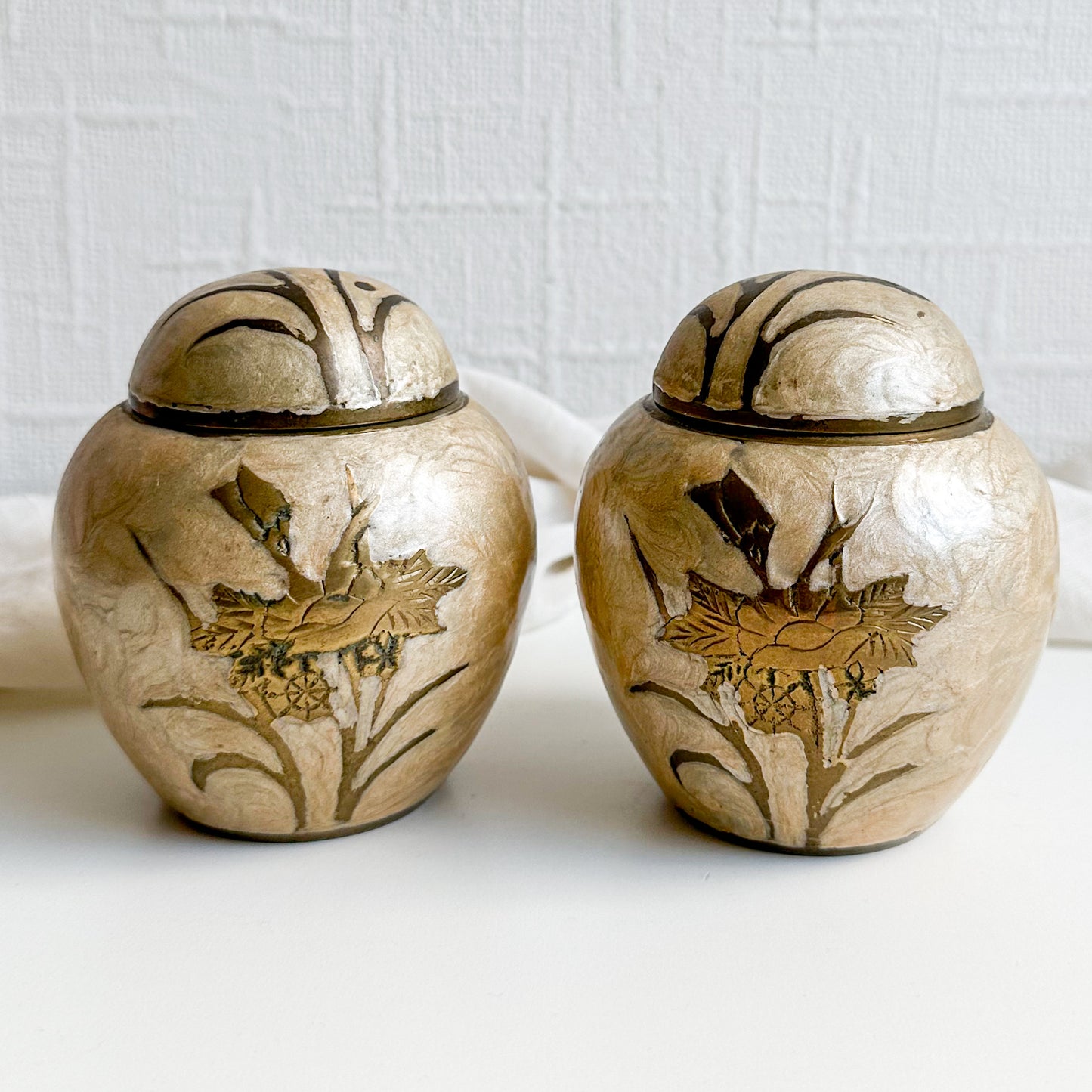 Cloisonné Brass Ginger Jar