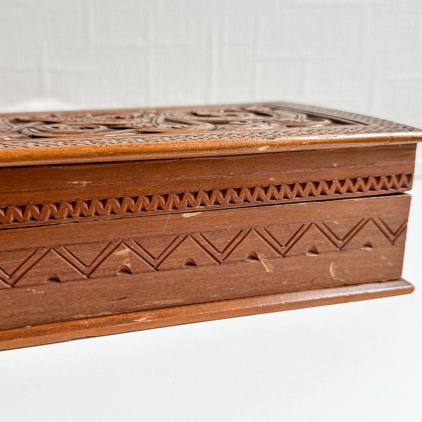 Hand Carved Wooden Box