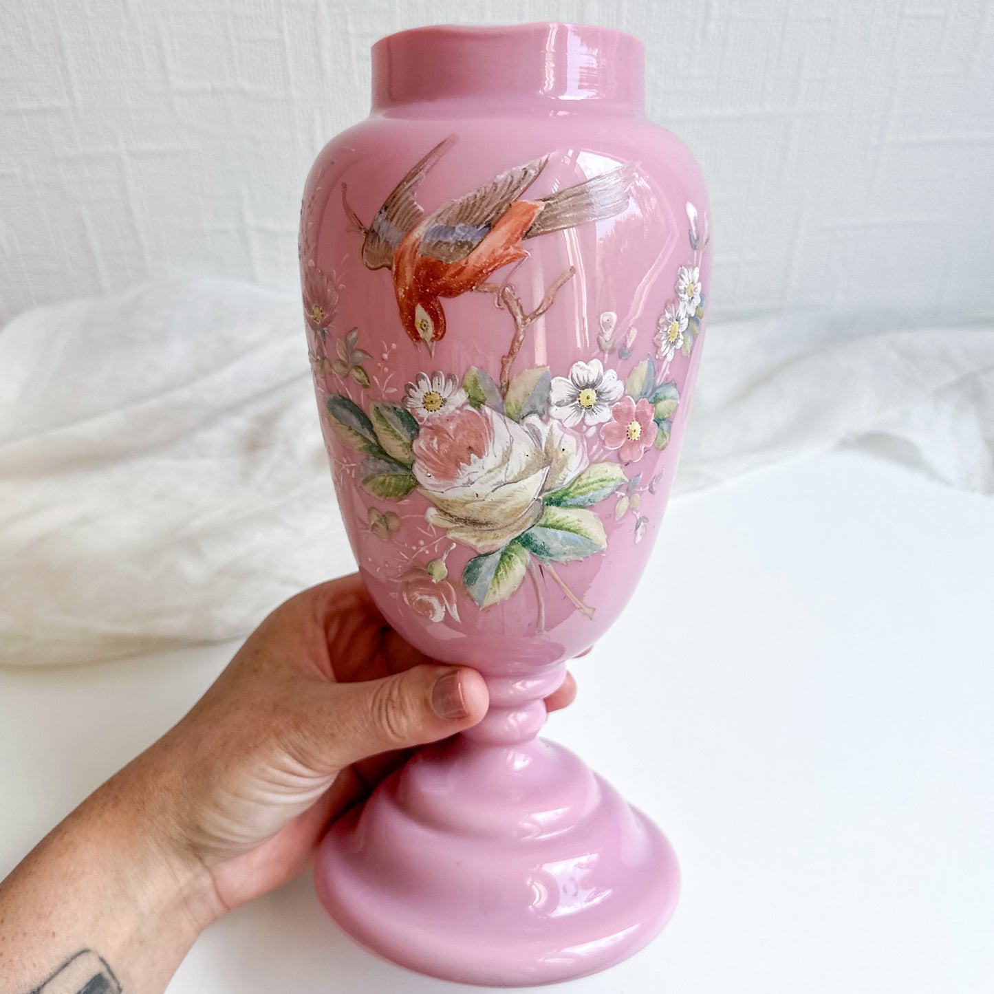 Victorian Bristol Pink Opaline Vase