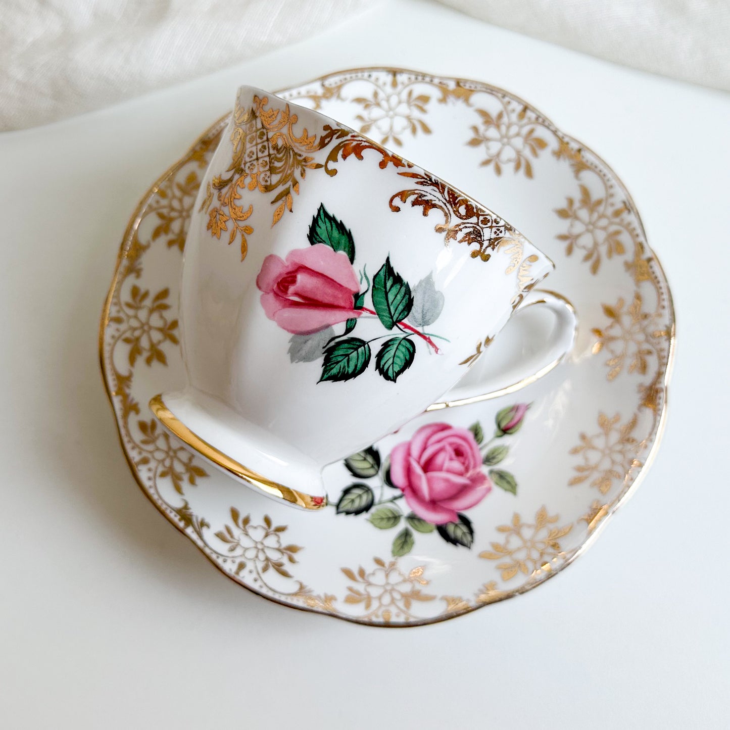 Mismatched Teacup and Saucer