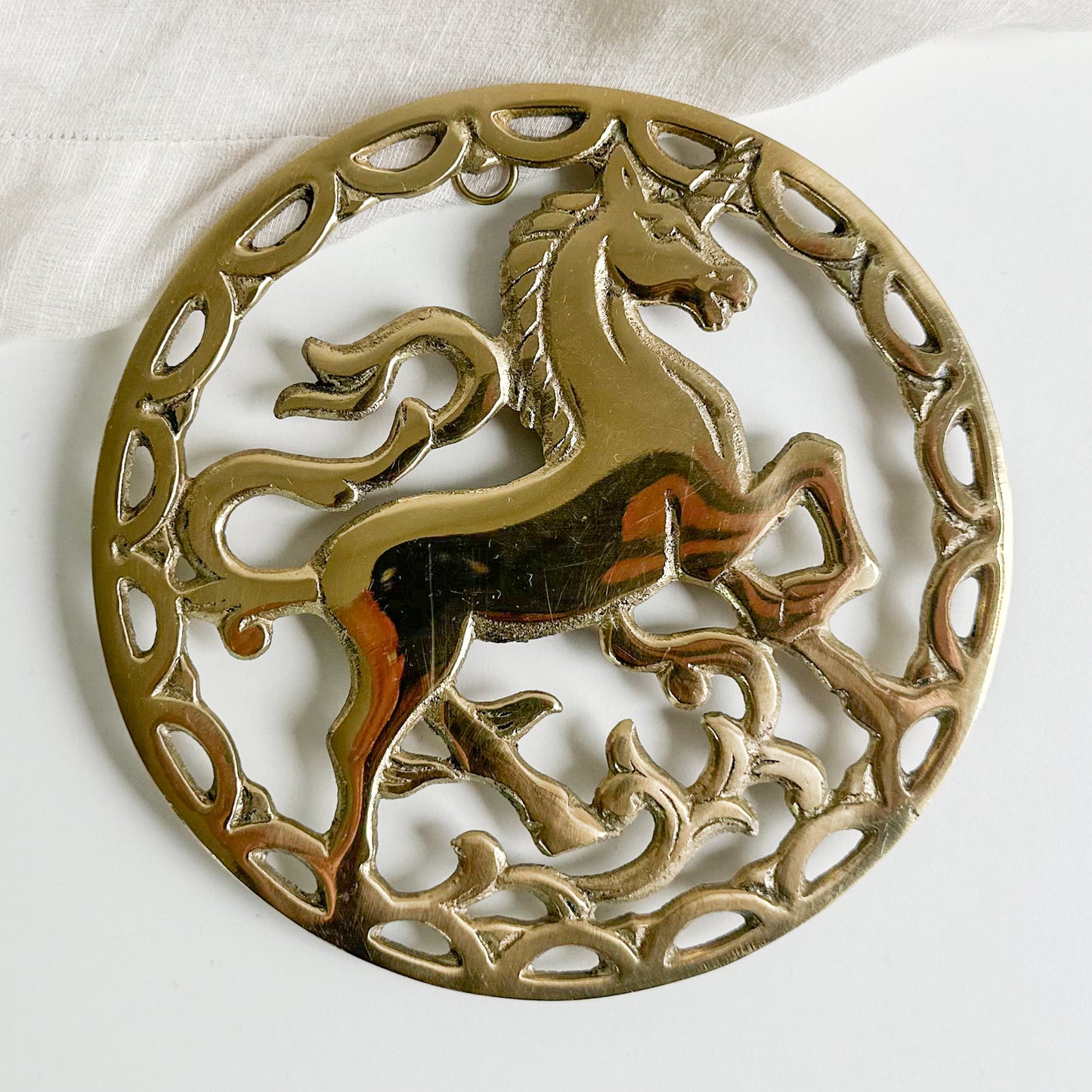 Brass Unicorn Trivet