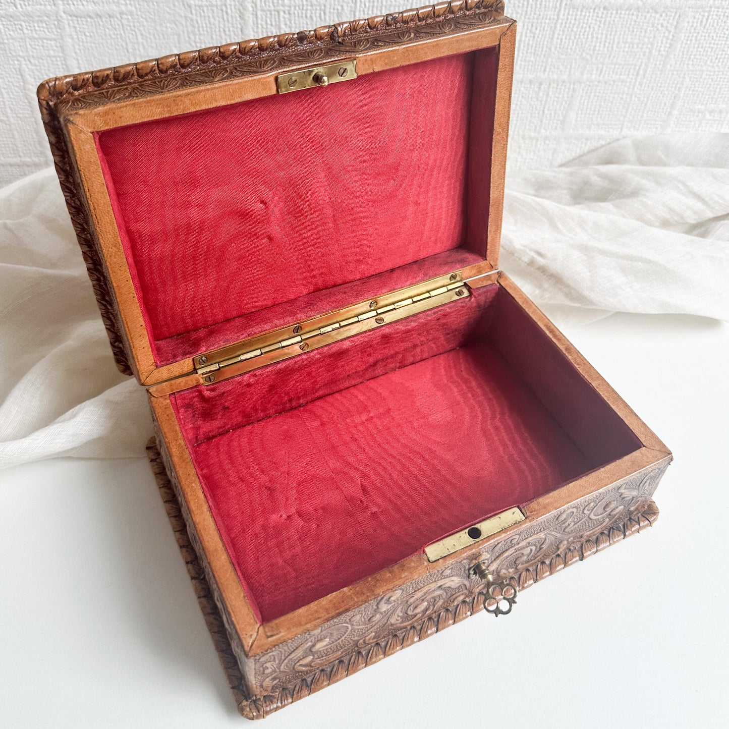 Leather Cigarette Box with Key