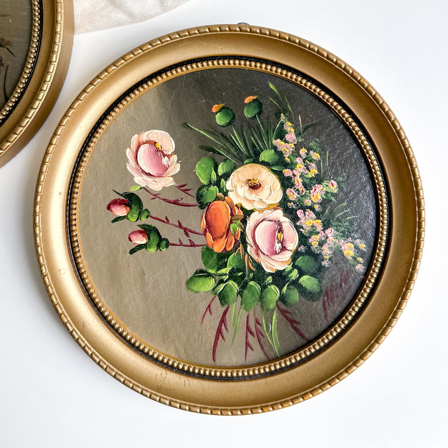 Pair of Floral Oil Paintings
