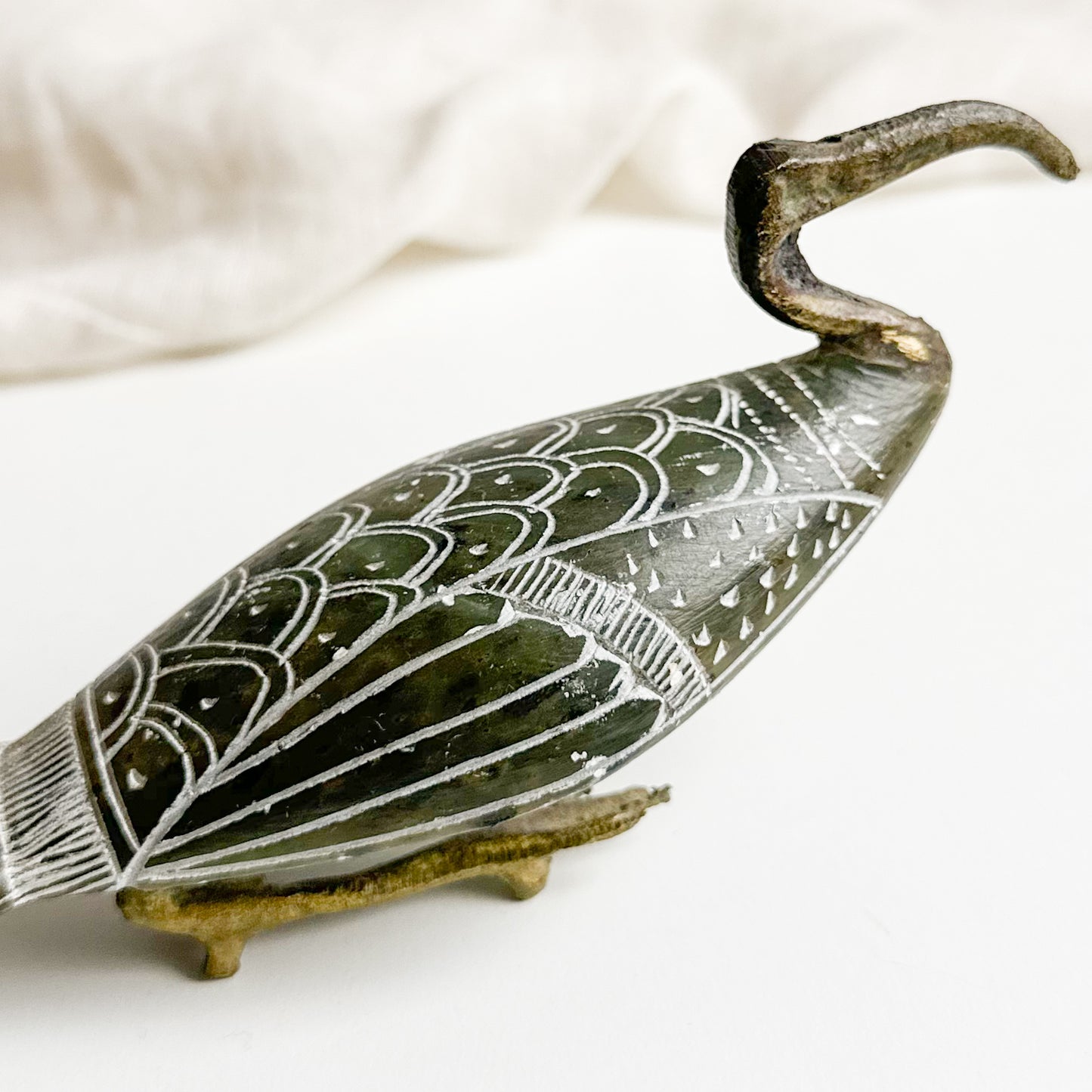Carved Soapstone Egyptian Ibis Bird