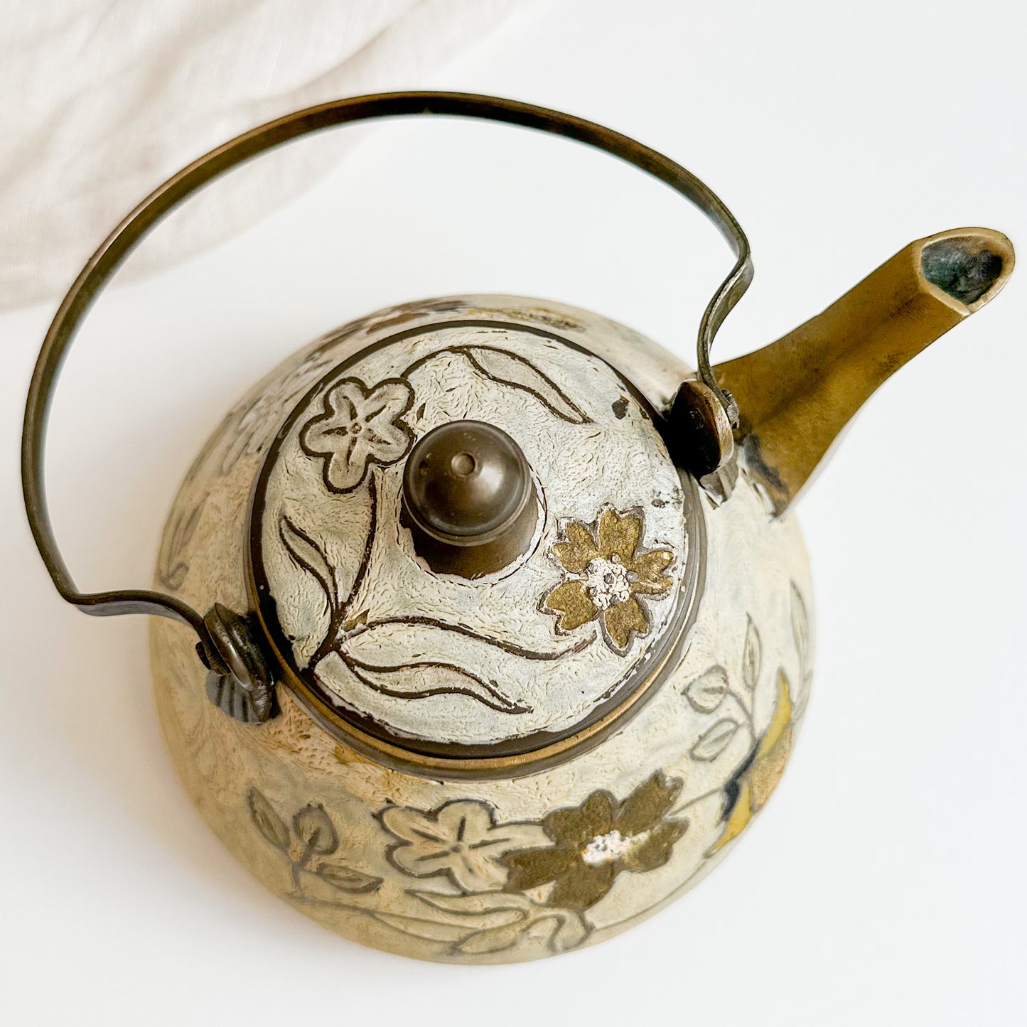 Enamelled Brass Teapot / Kettle