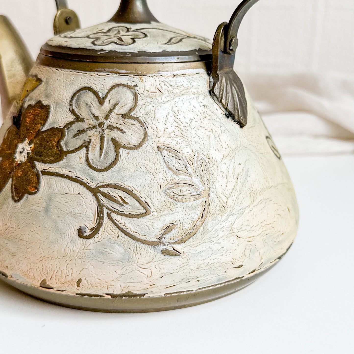 Enamelled Brass Teapot / Kettle