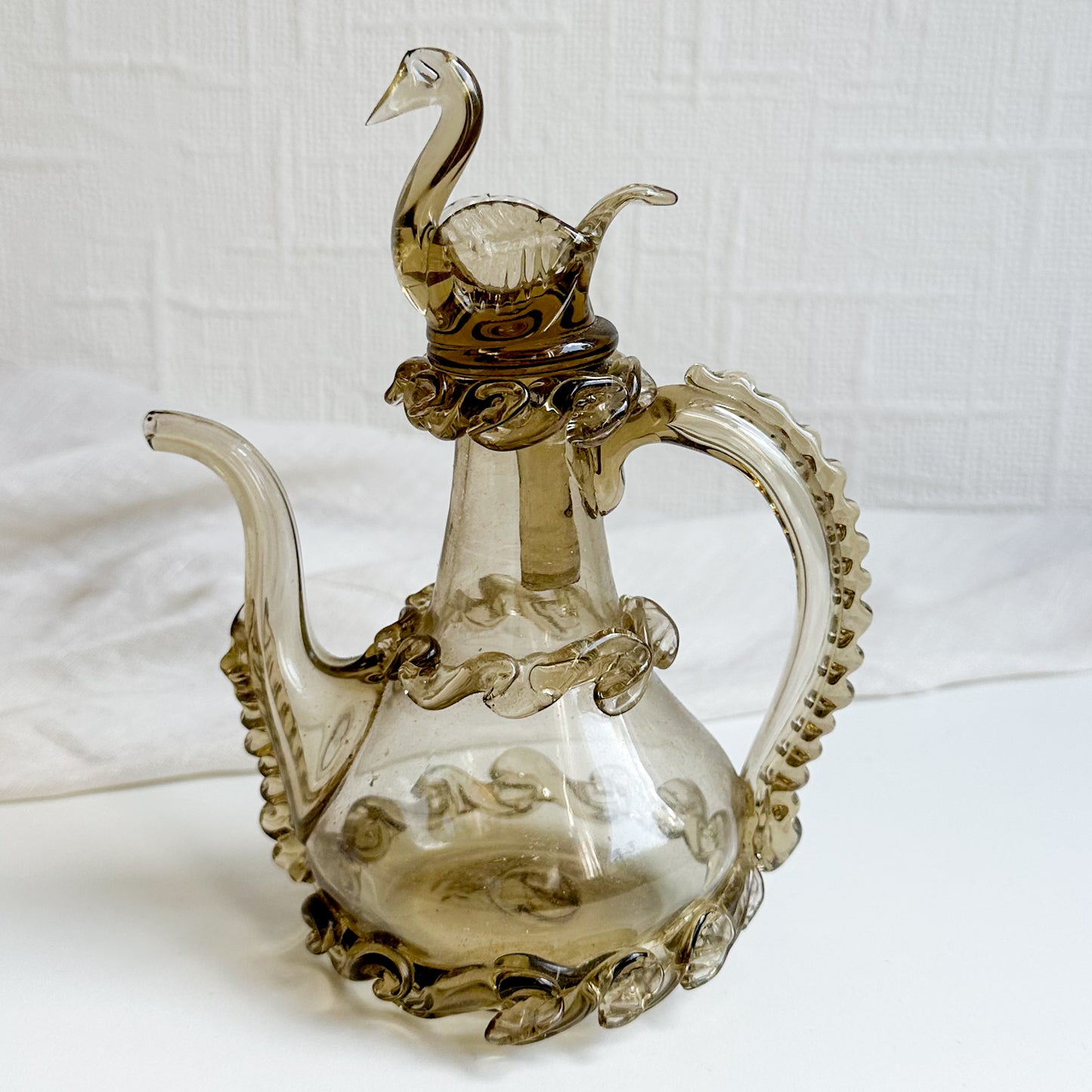 Glass Bottle with Swan Stopper