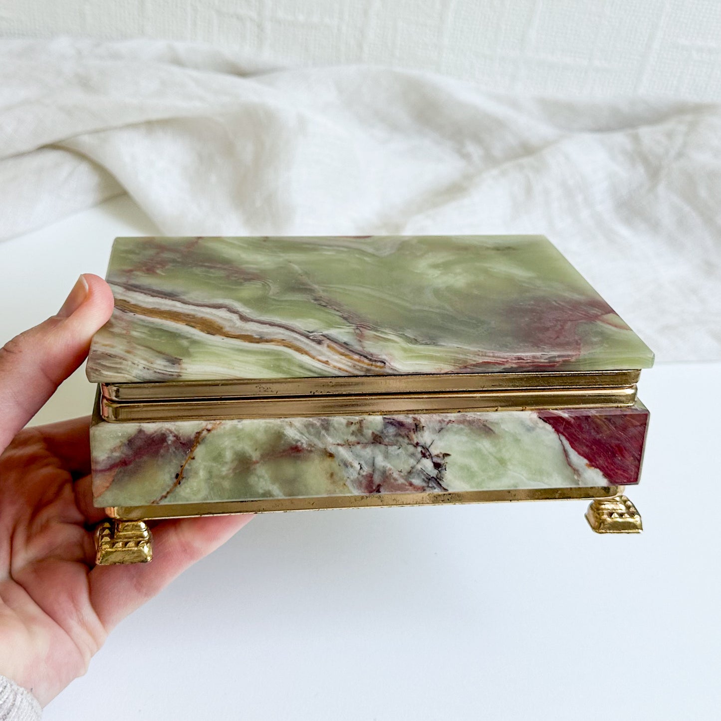 Onyx Box with Hinged Lid