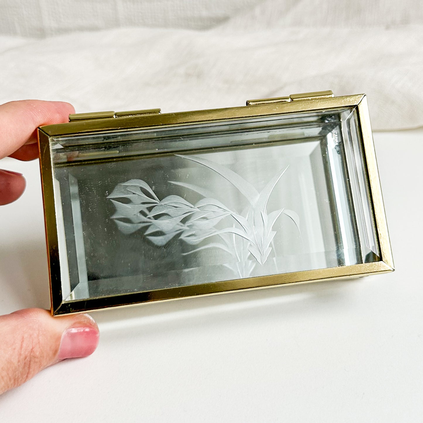 Bevelled Glass Jewellery Box