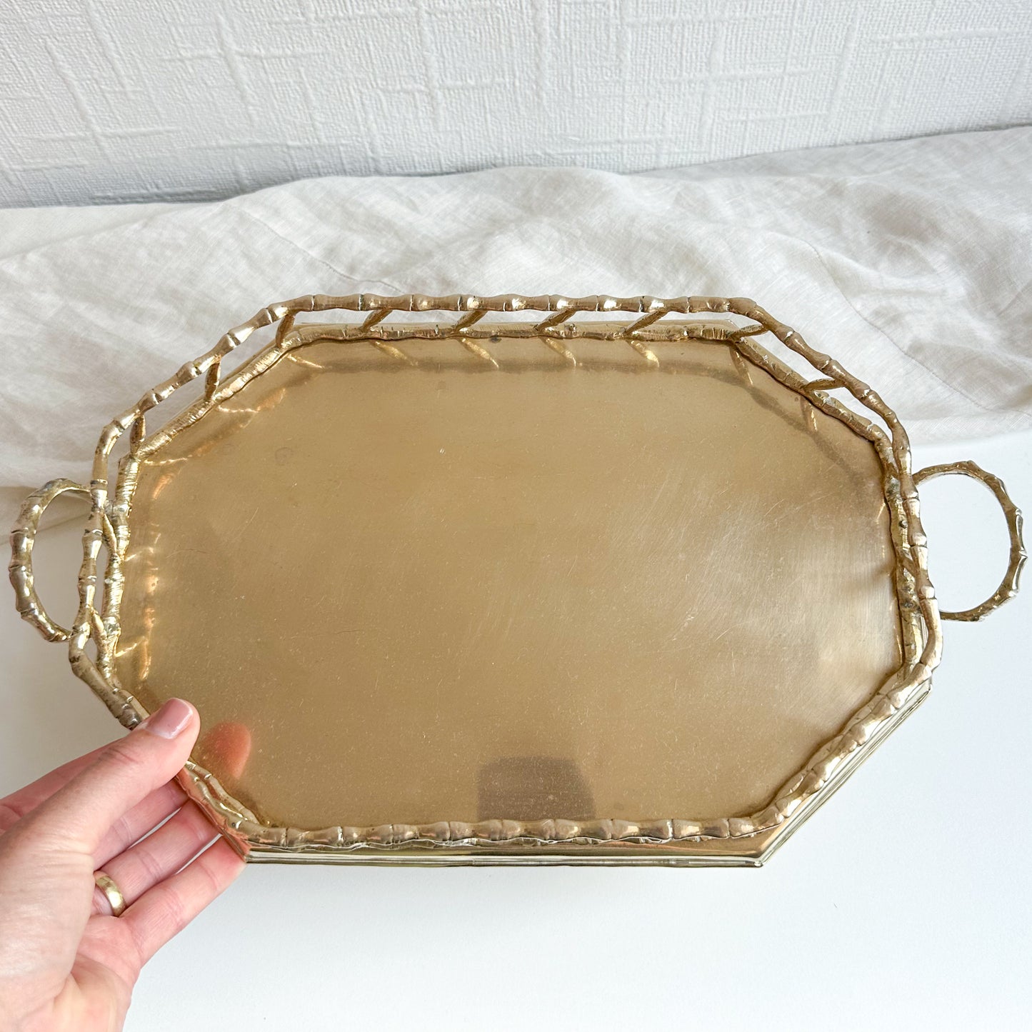 Brass Bamboo Gallery Tray