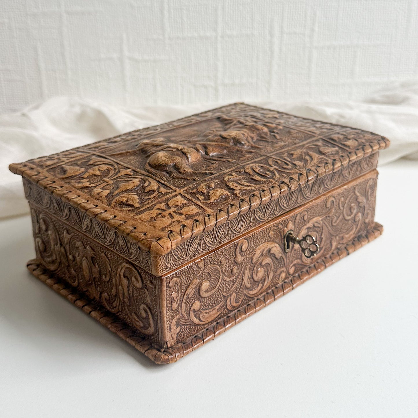 Leather Cigarette Box with Key