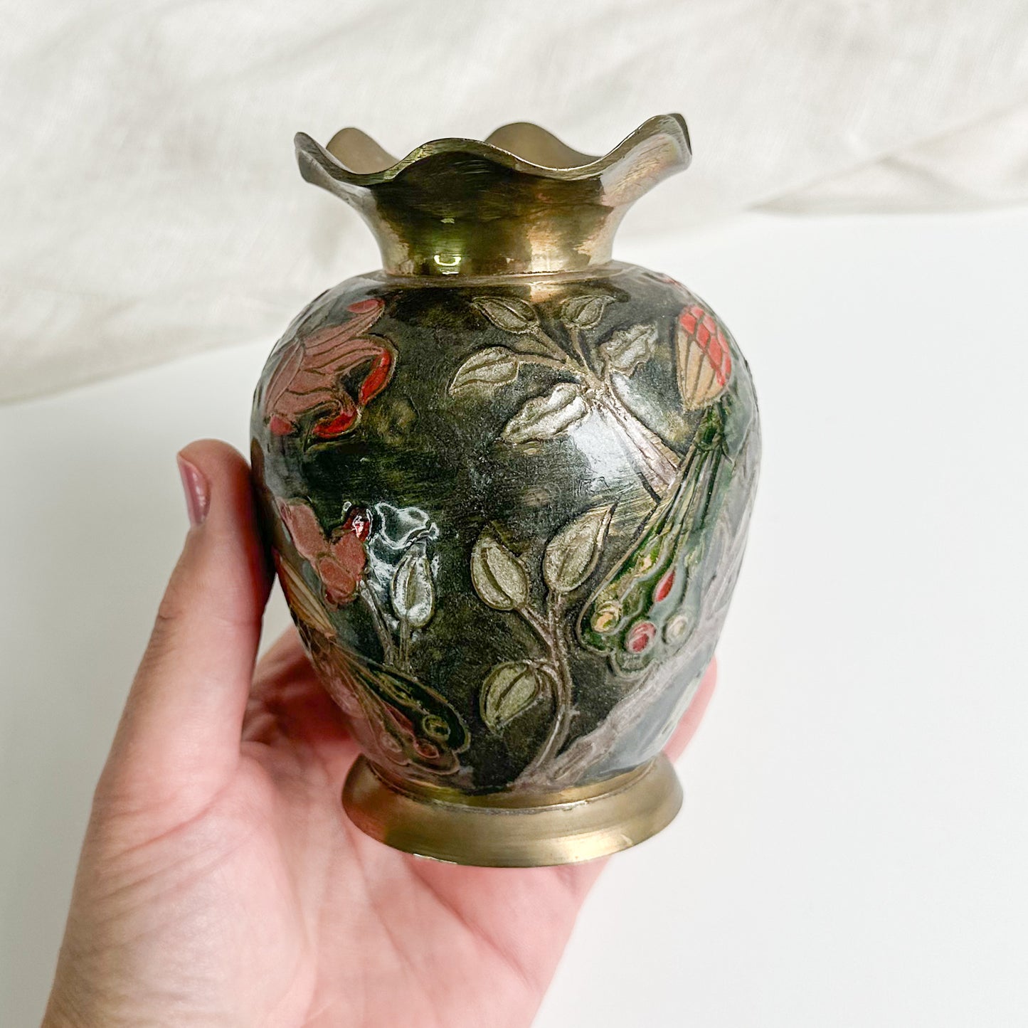 Cloisonné Brass Vase