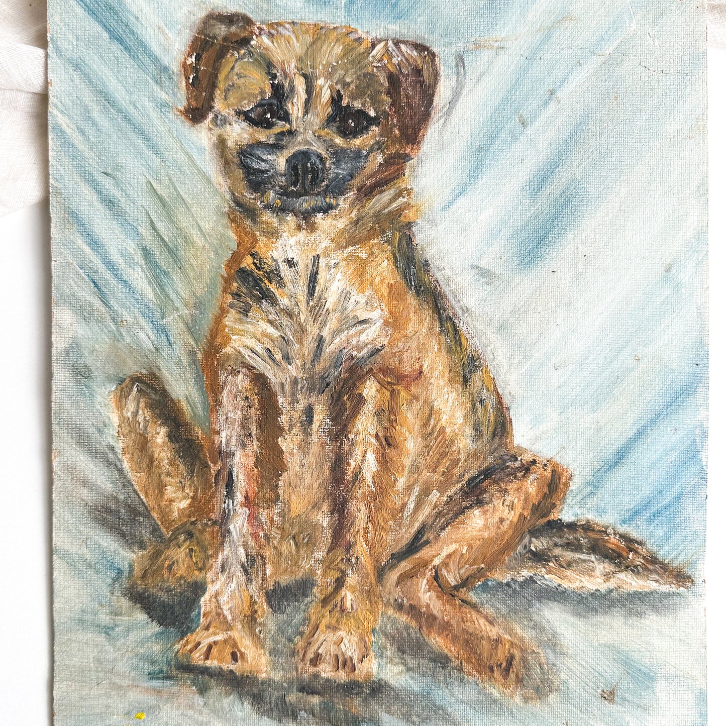 Unframed Dog Oil Painting