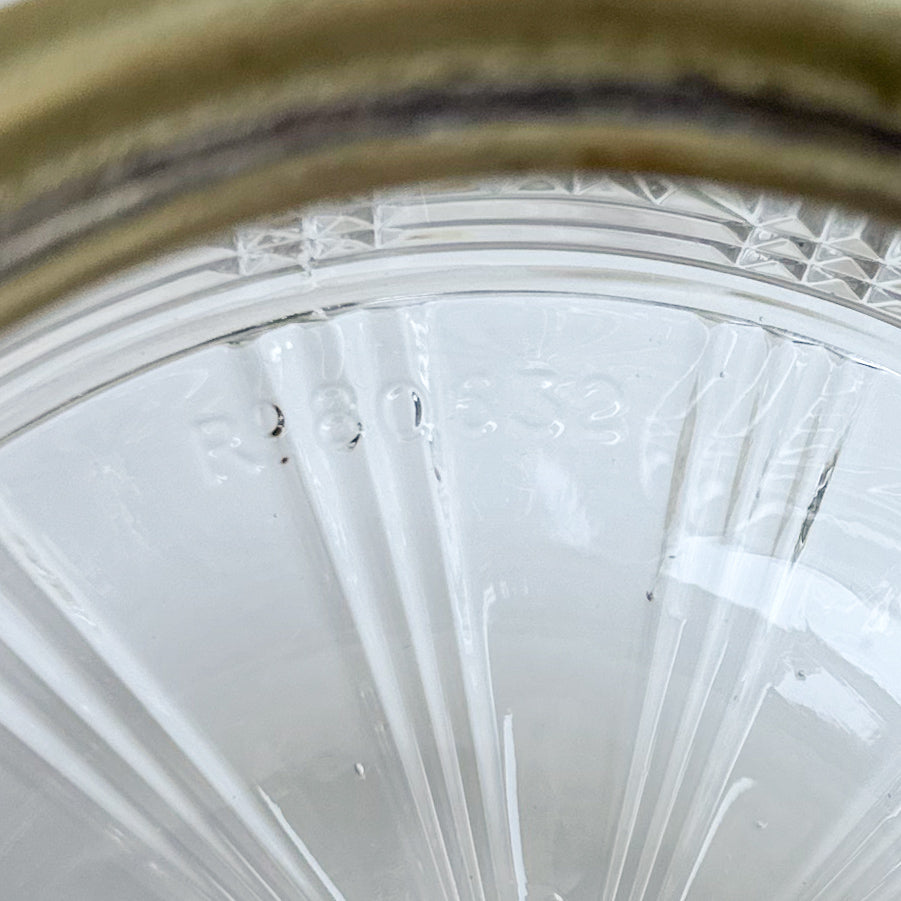 Cut Glass Jar with Silver Plated Top