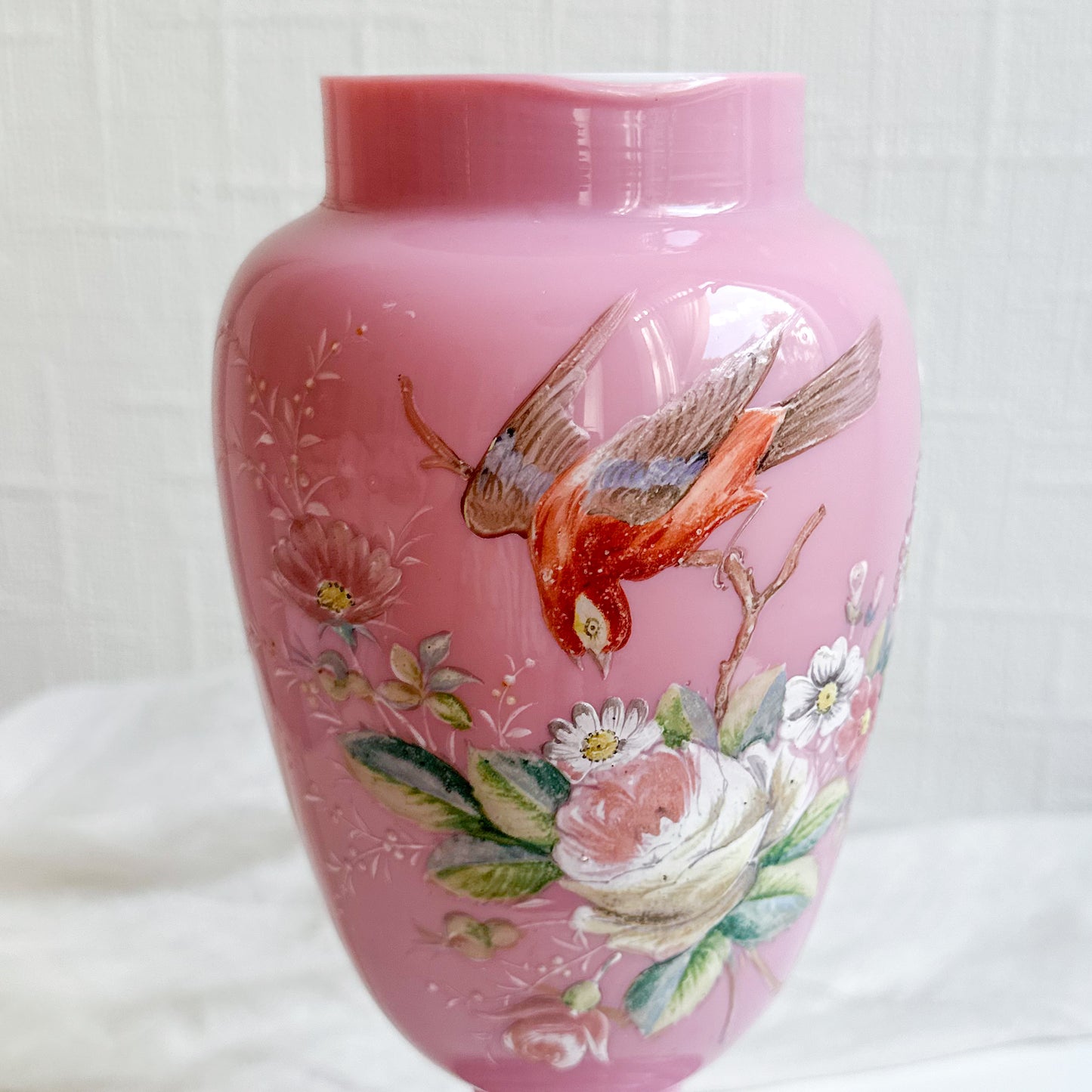 Victorian Bristol Pink Opaline Vase