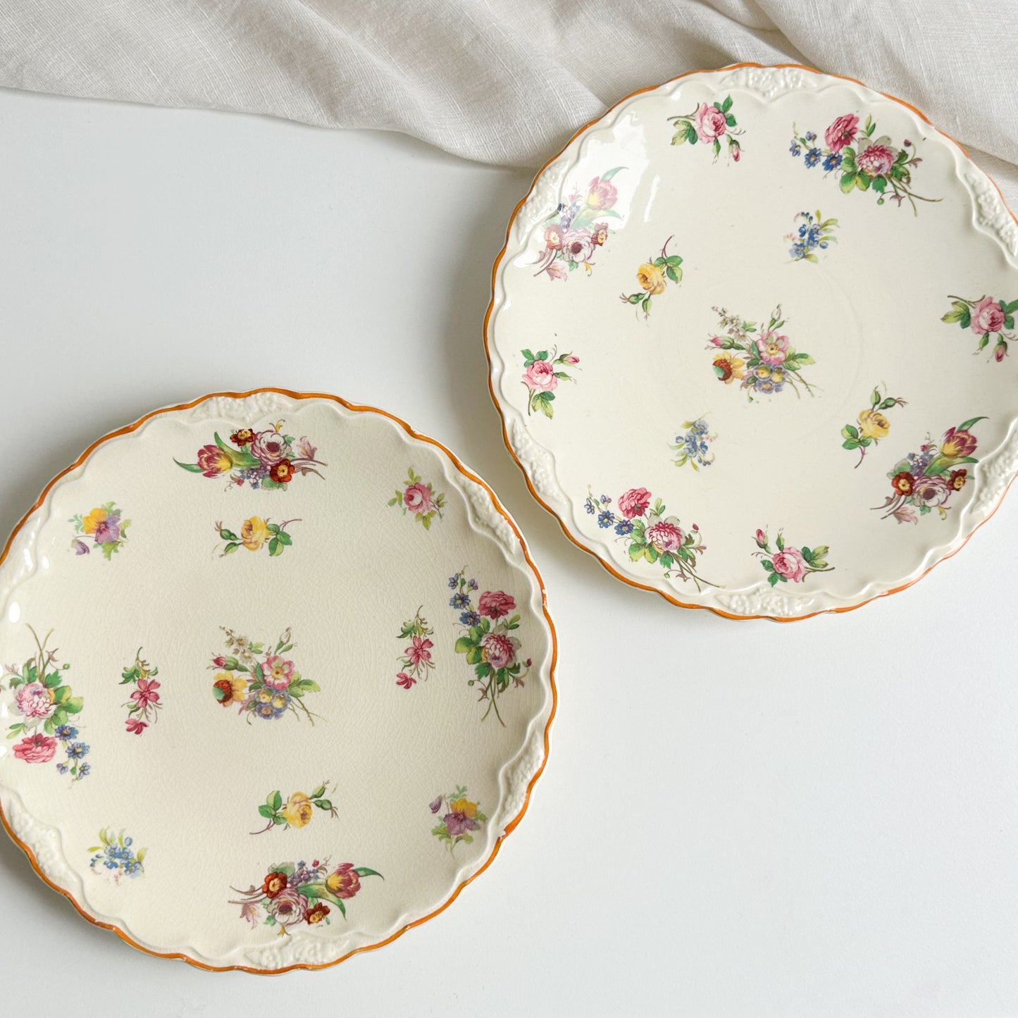 Pair of Floral Plates
