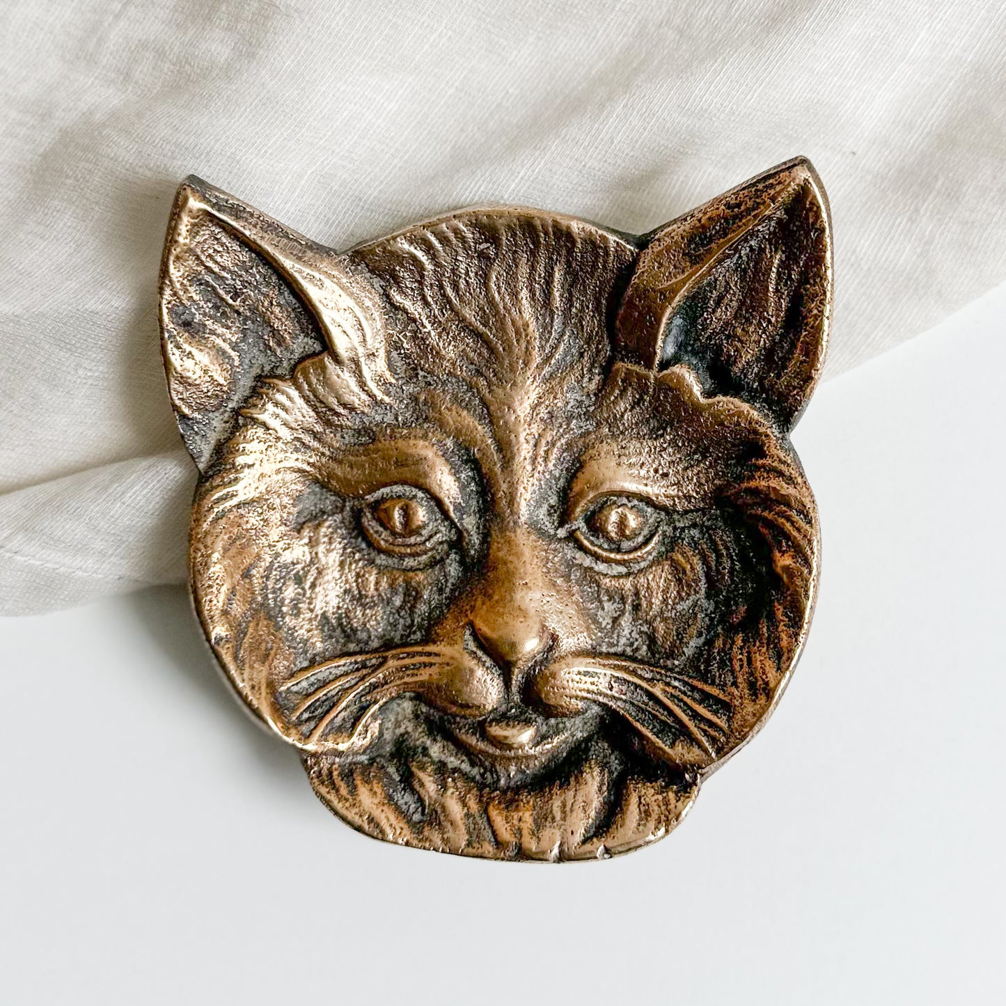 Cat Face Bronze Dish