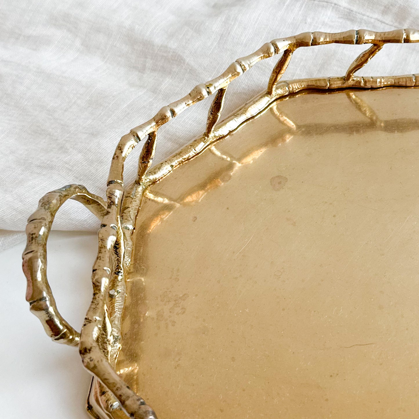 Brass Bamboo Gallery Tray