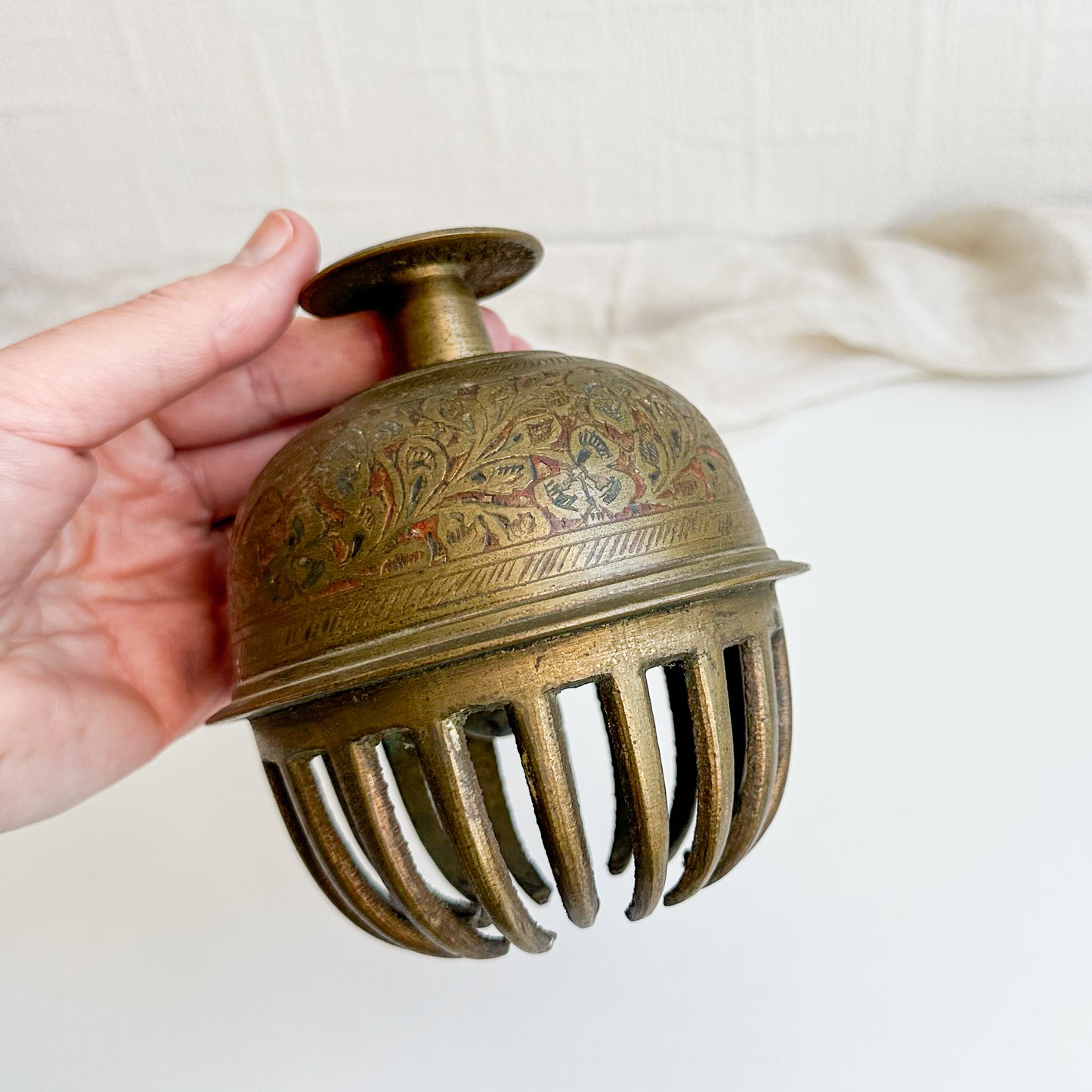 Large Brass Elephant Claw Bell