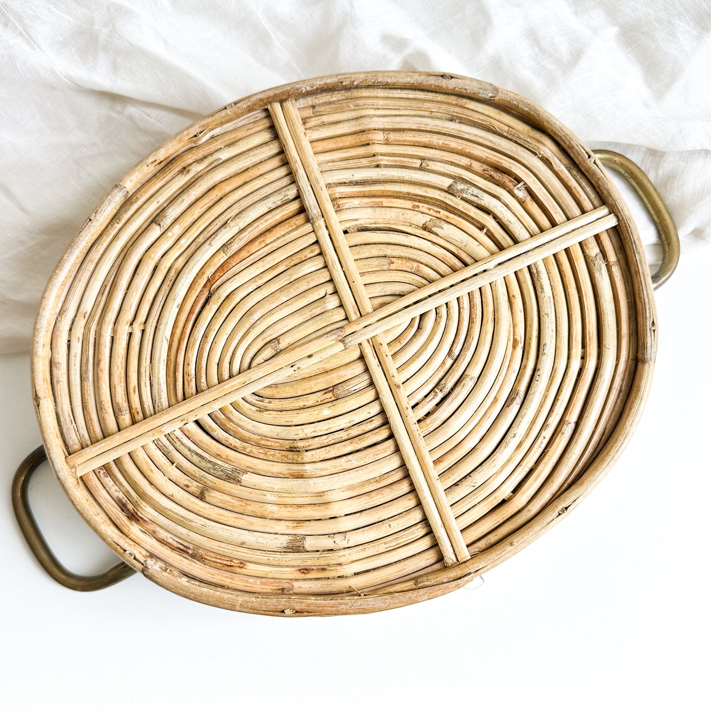 Italian Bamboo and Brass Basket