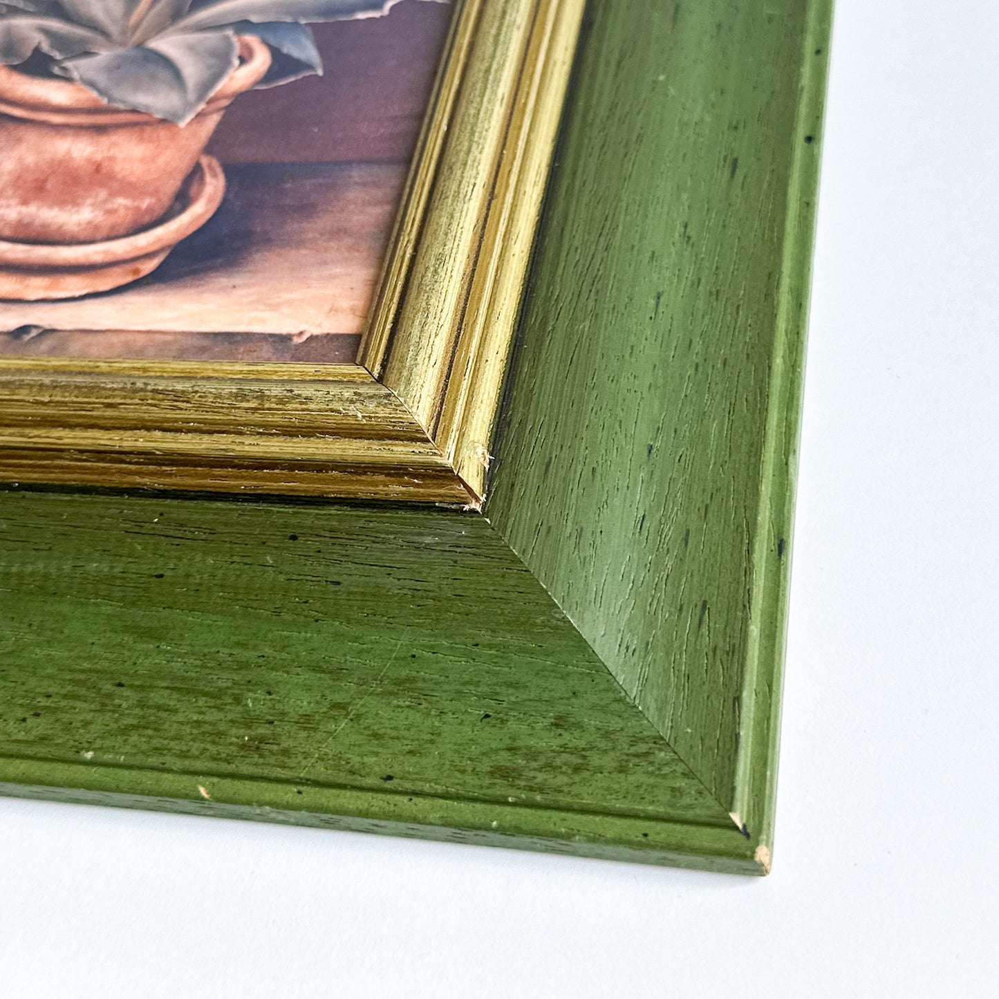 Floral Print with Green Frame