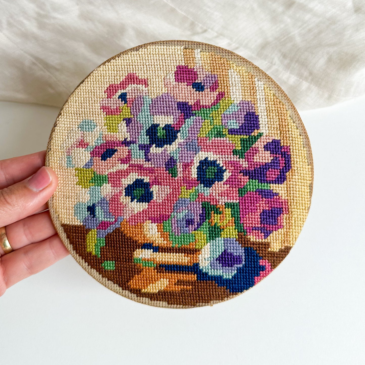 Unframed Floral Needlepoint