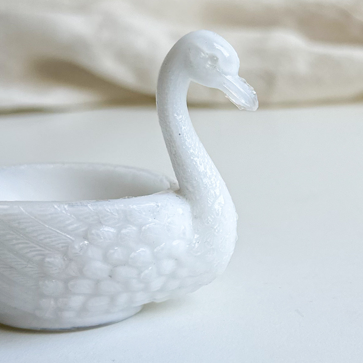 Milk Glass Swan Pin Dish